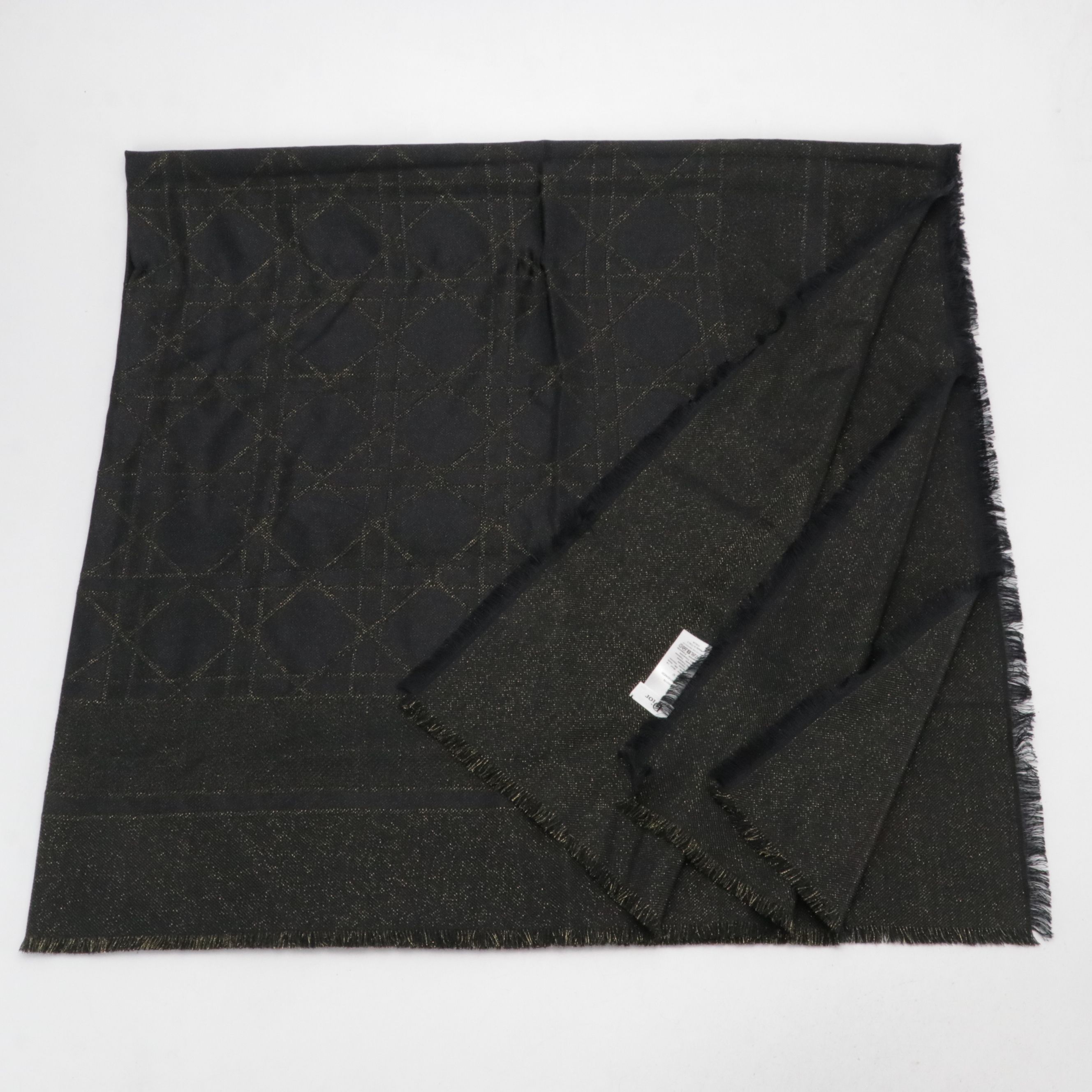 Christian Dior Metallic Wool/Silk Blend Shawl Scarf