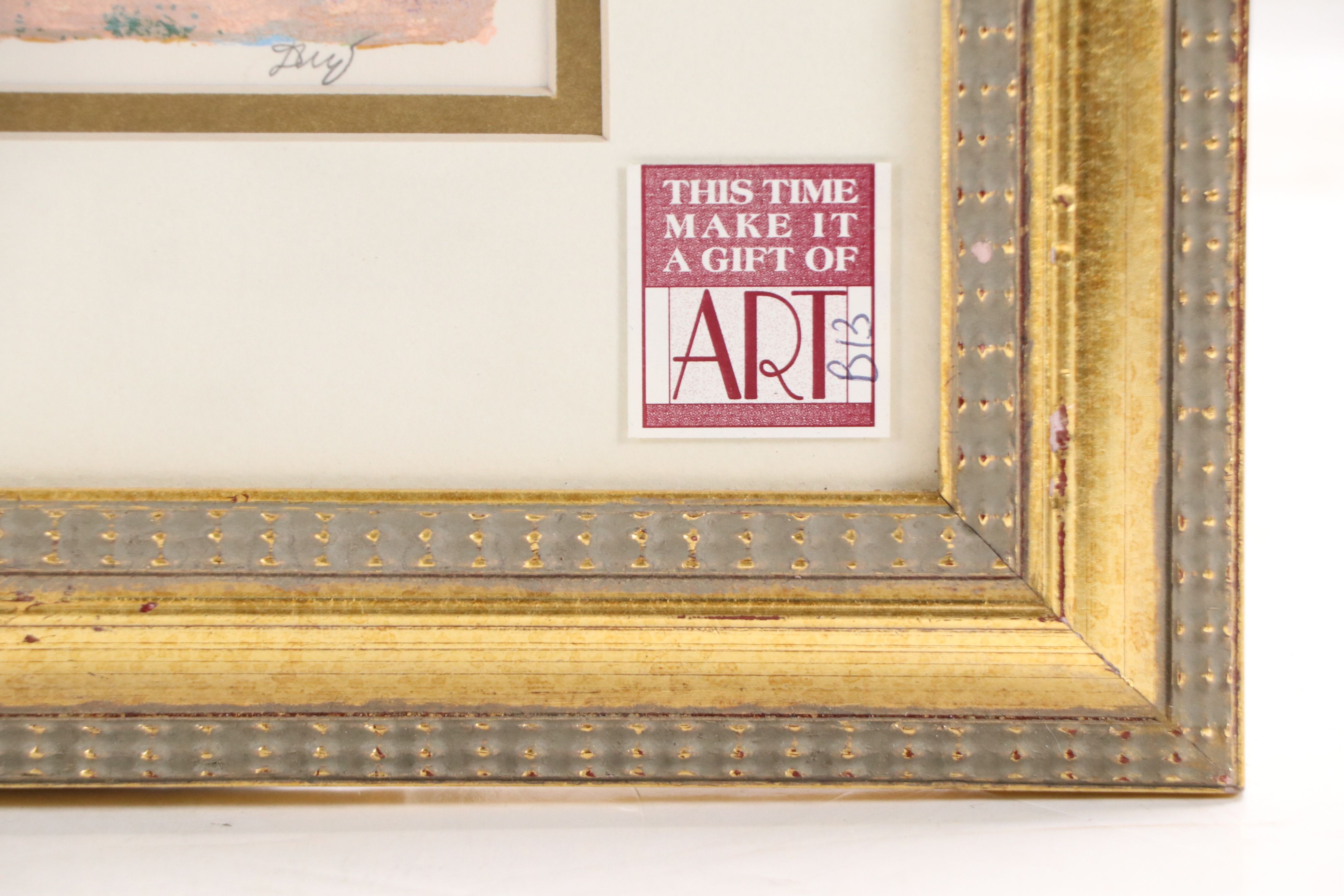 Serigraph of Impressionist Style Interior with Mother and Daughter