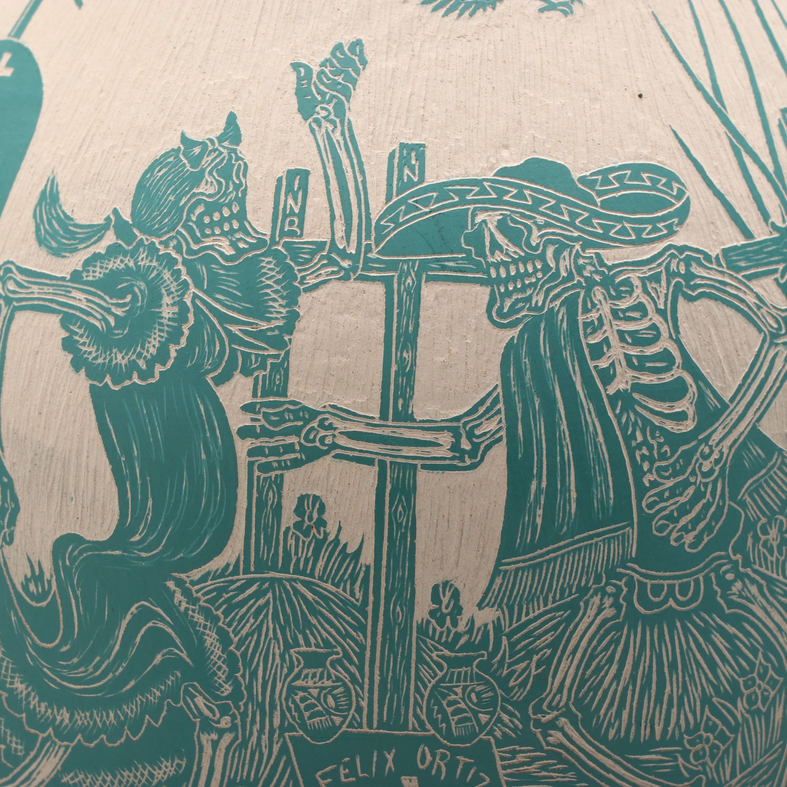 Gabriela Peréz de Martínez "Day of the Dead" Mata Ortiz Pueblo Pottery Vase