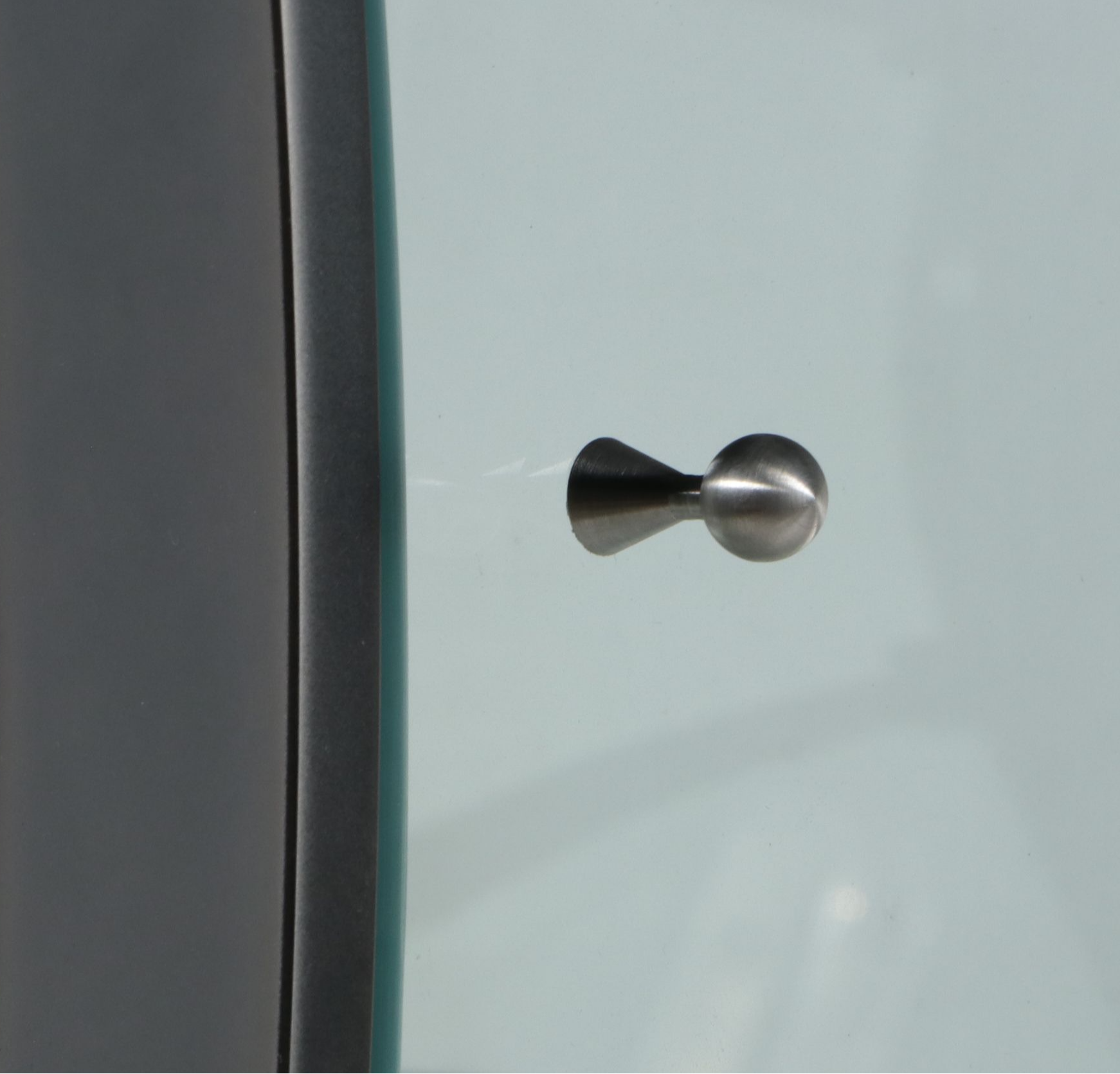 Contemporary Five-Tier Curved Glass and Metal Display Cabinet