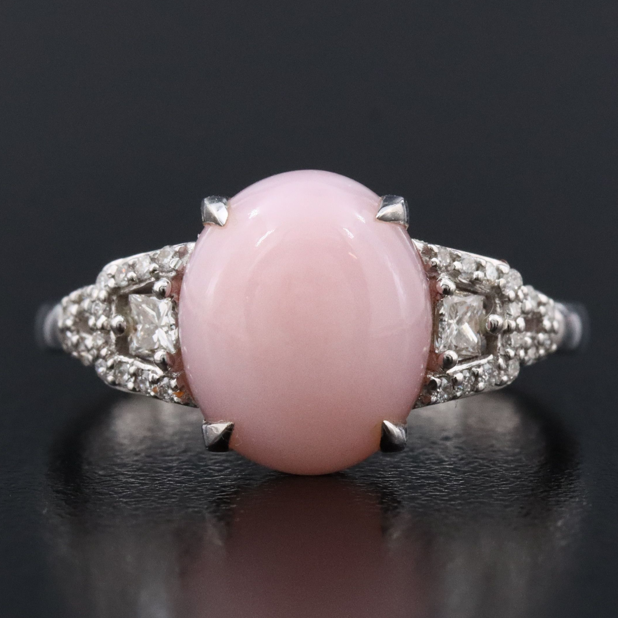 Chromia 18K Common Opal and Diamond Ring