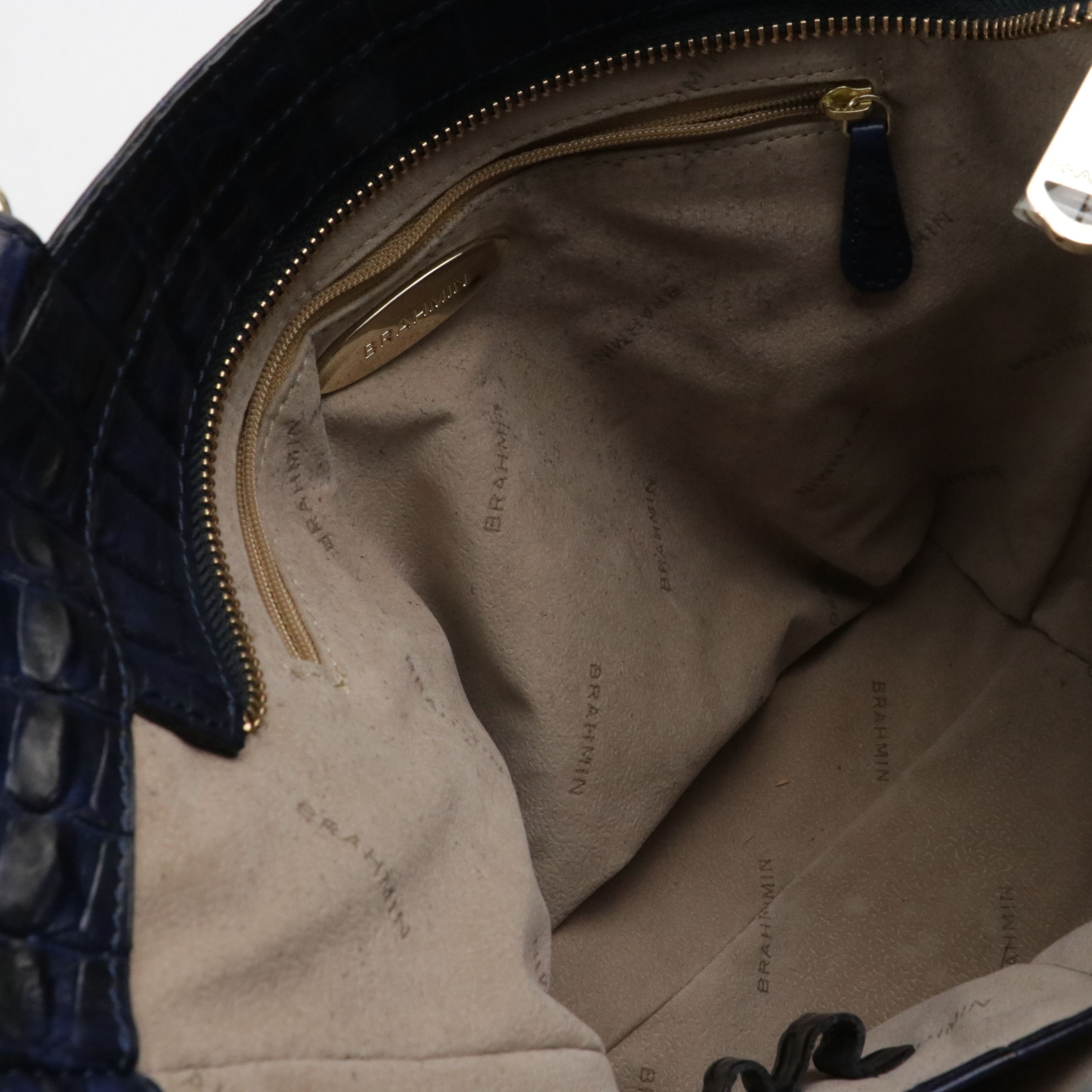 Brahmin Small Sweetheart Two-Way Bag in Ink La Scala Leather, With Tag