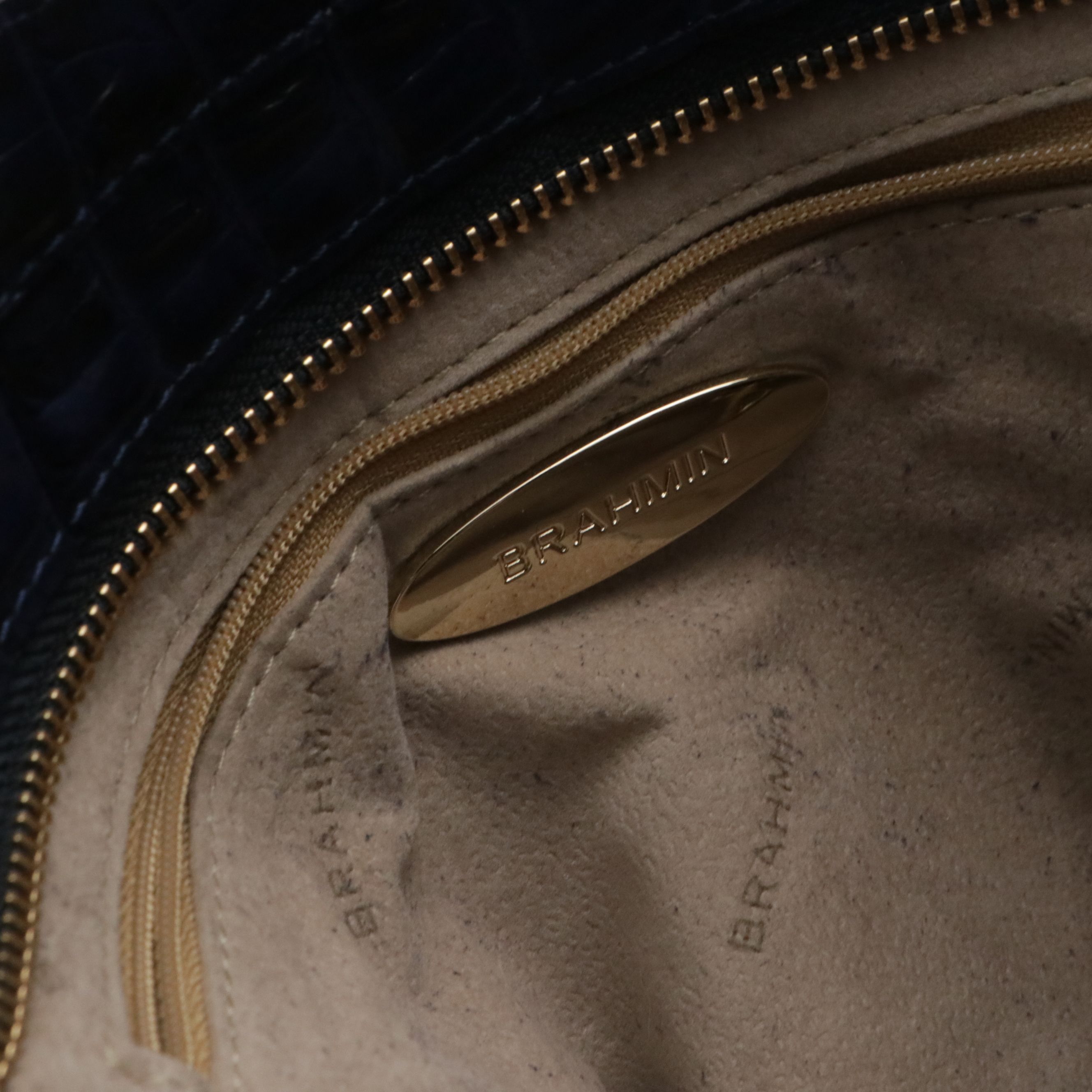 Brahmin Small Sweetheart Two-Way Bag in Ink La Scala Leather, With Tag