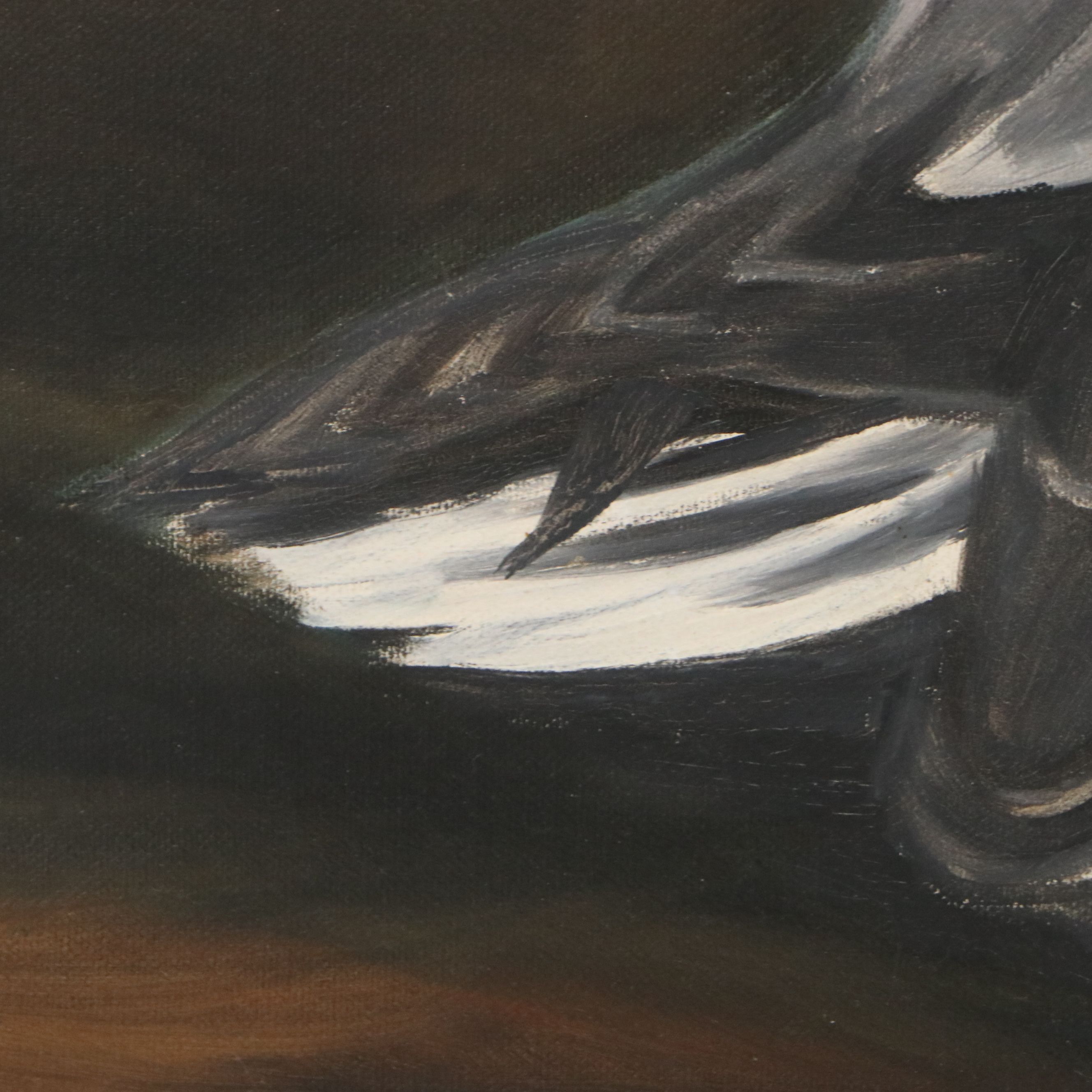 Janie Brent Oil Painting of Geese, 1980