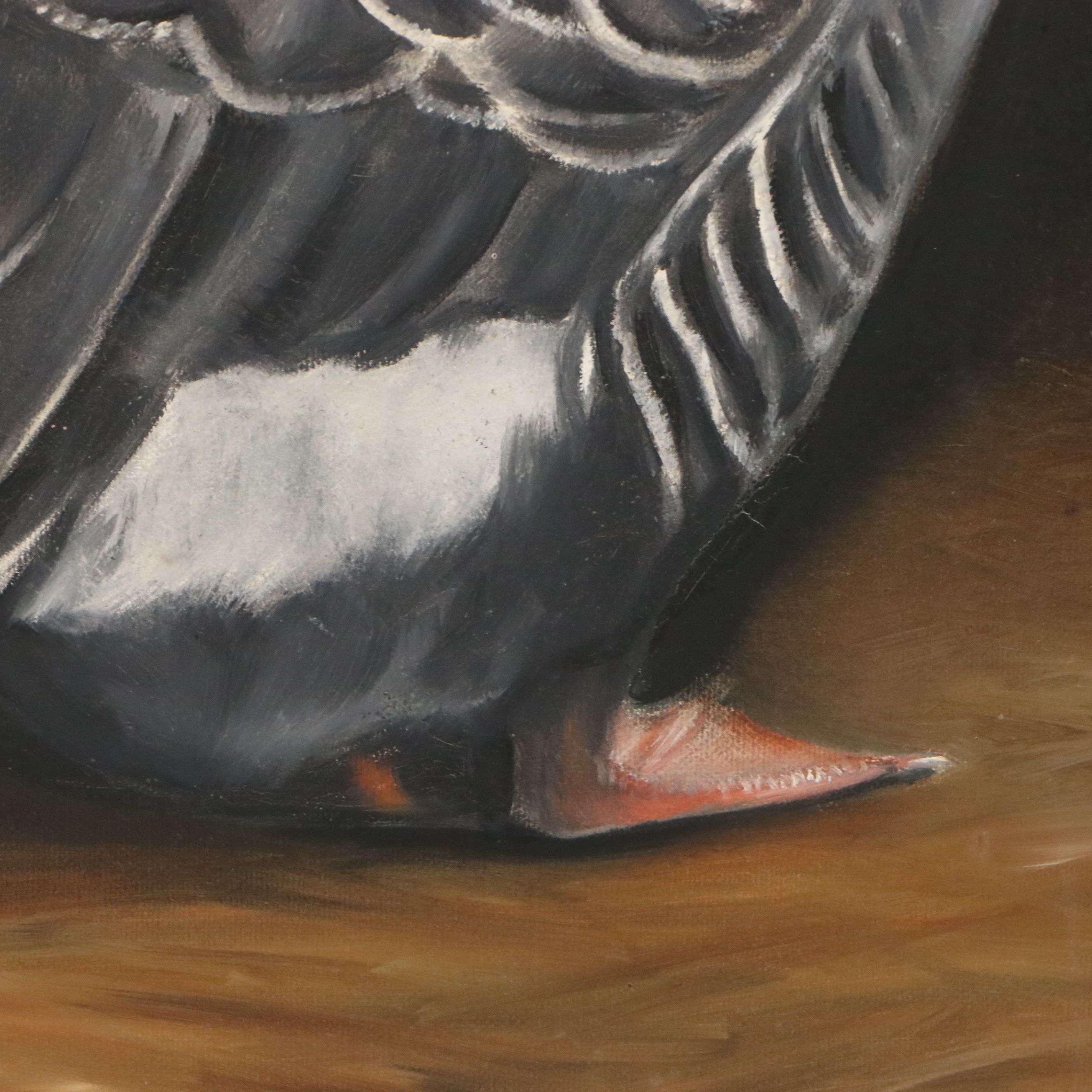 Janie Brent Oil Painting of Geese, 1980