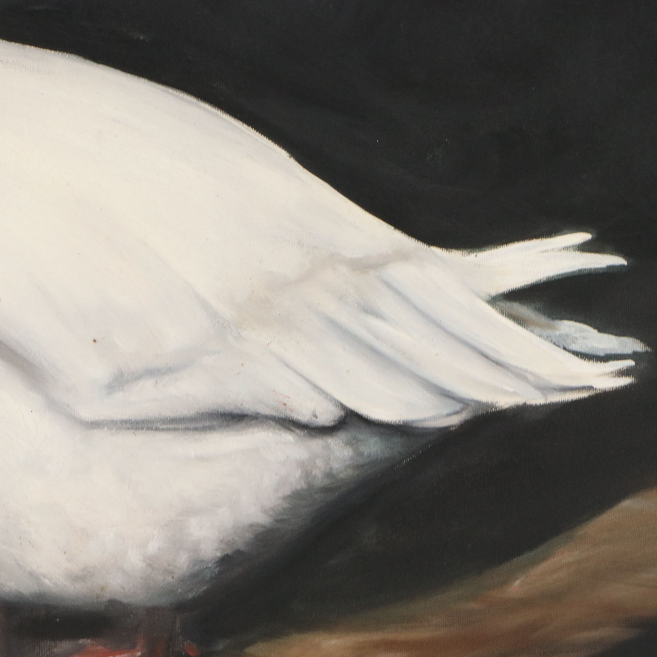 Janie Brent Oil Painting of Geese, 1980