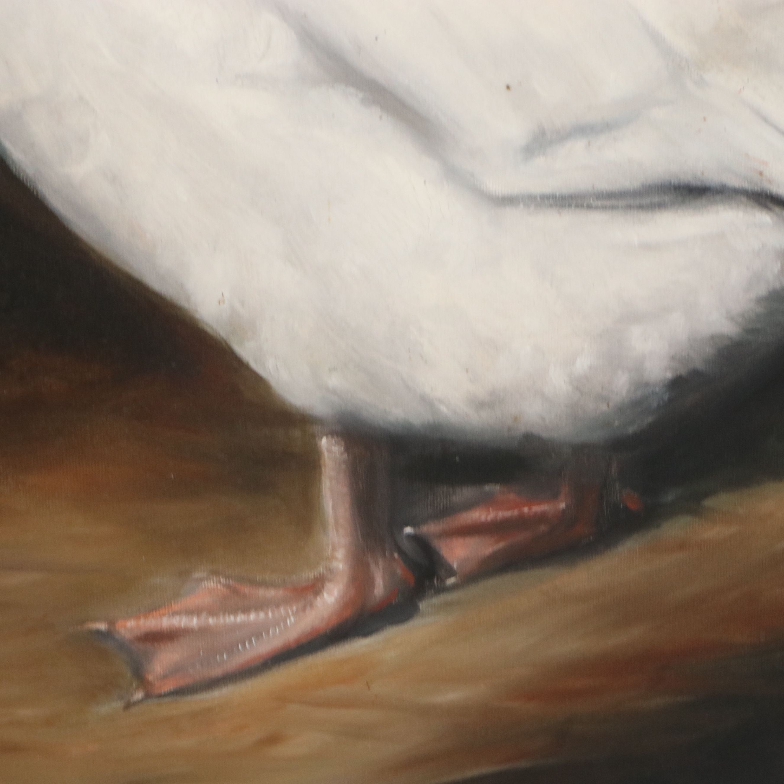 Janie Brent Oil Painting of Geese, 1980