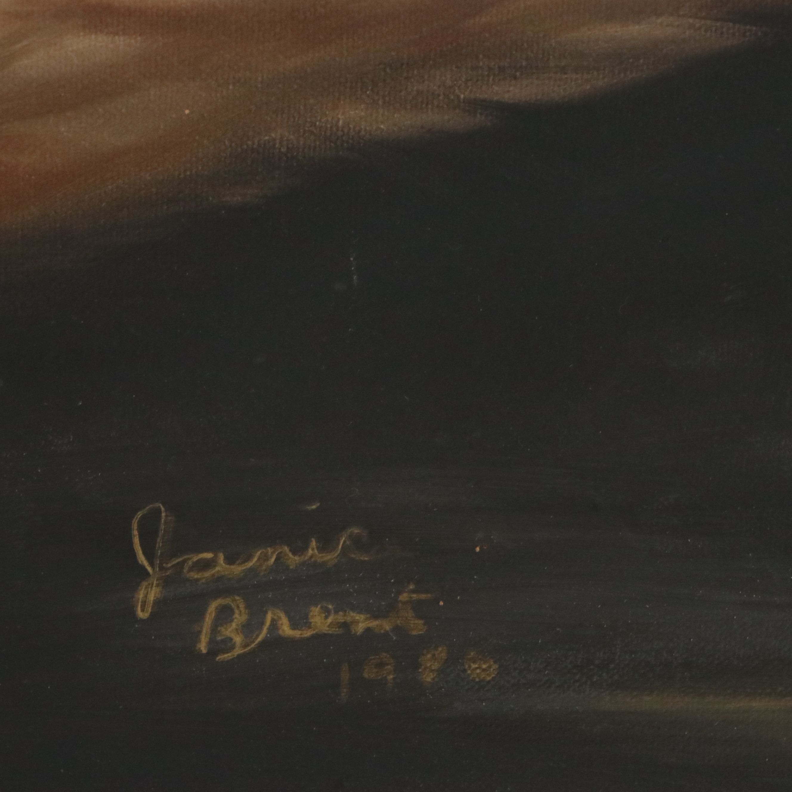 Janie Brent Oil Painting of Geese, 1980