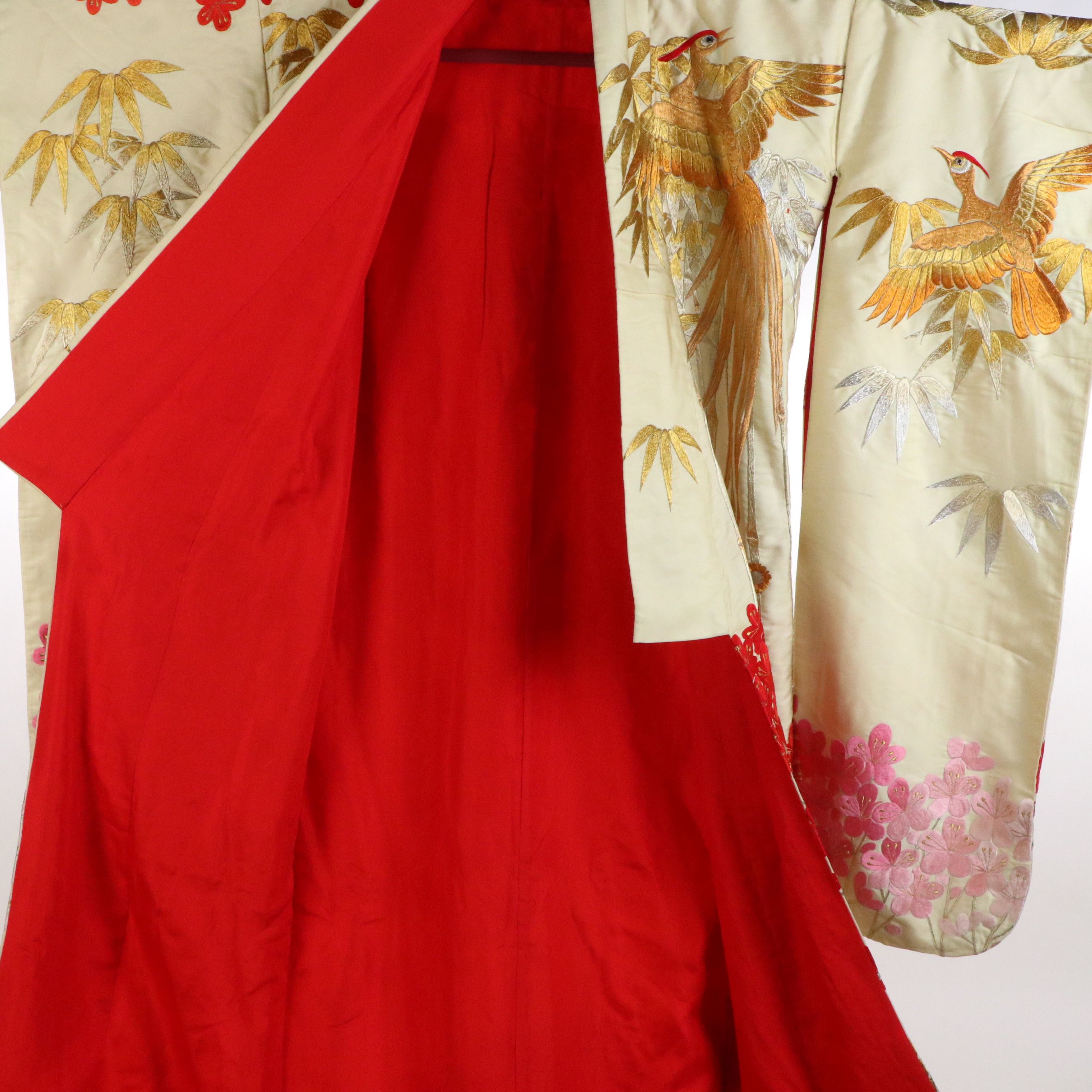 Japanese Gold/Silver Metallic Embroidered Uchikake Wedding Kimono