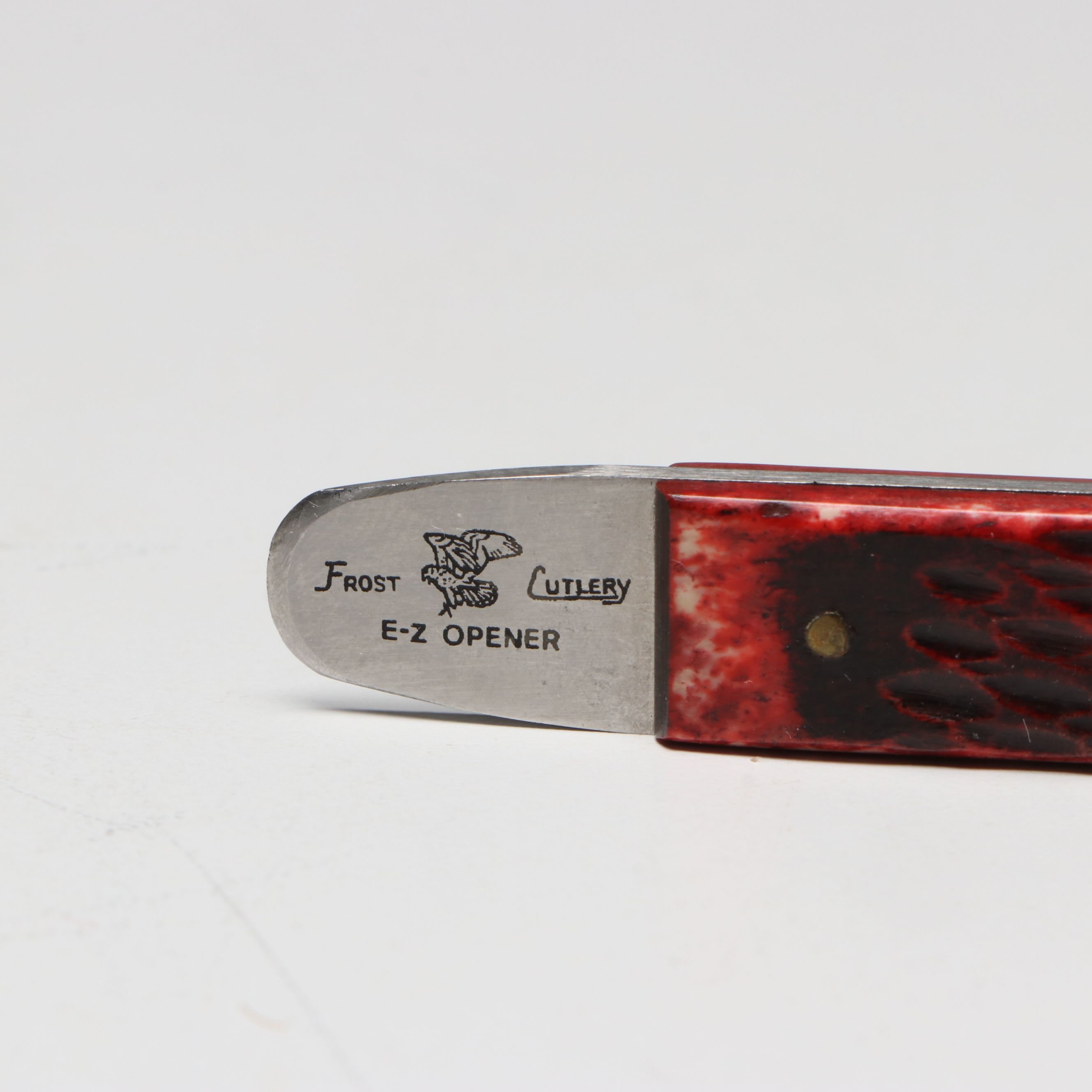 German Mother-of-Pearl Shoe Folding Knife with Knife and Opener