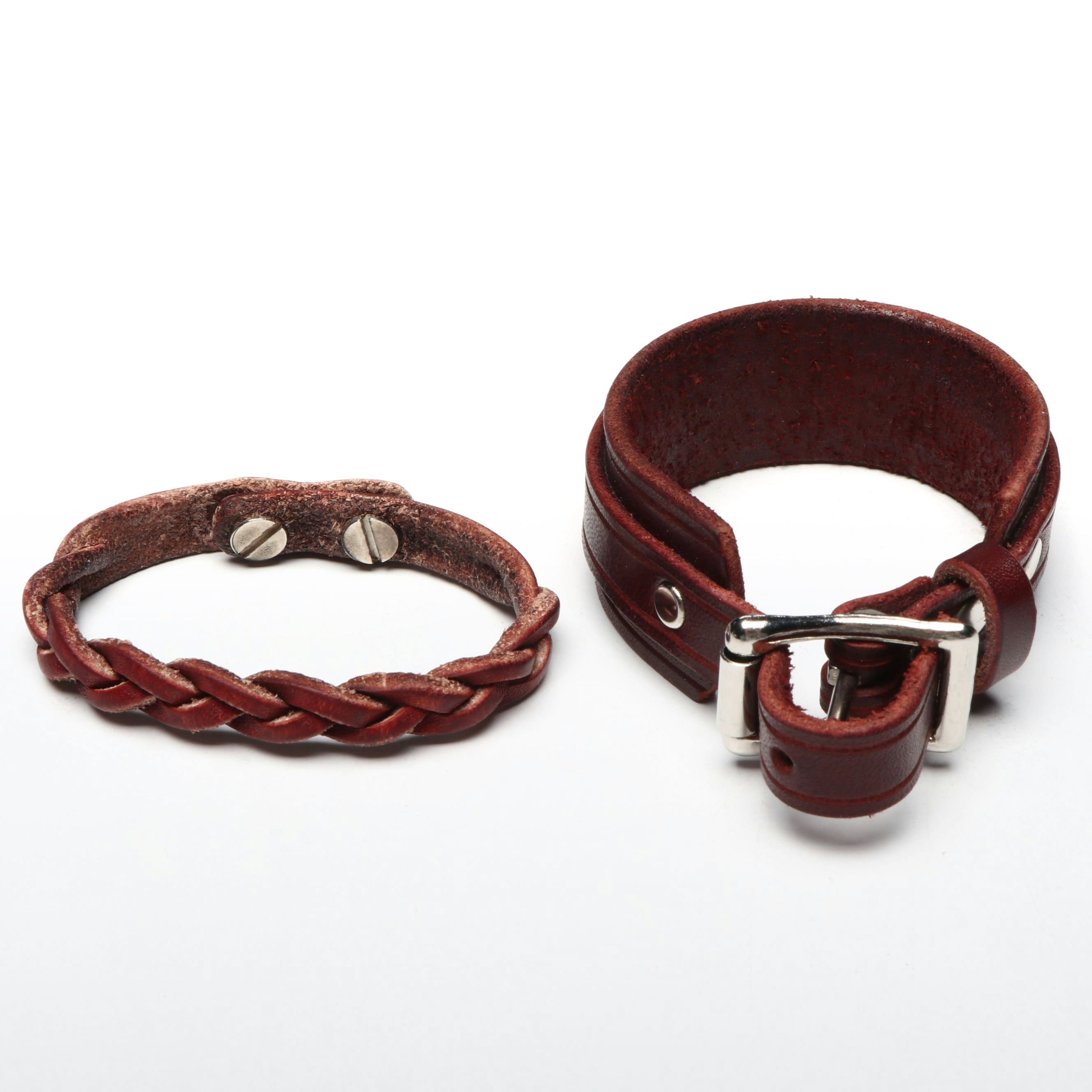 Braided and Layered Leather Bracelets