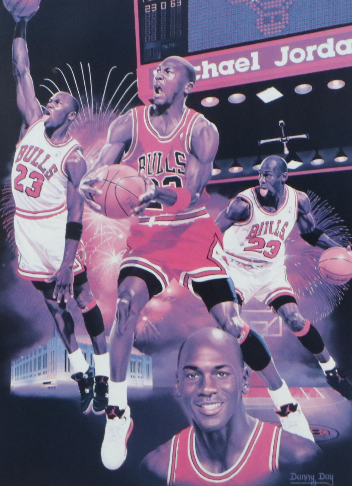 Michael Jordan Signed, Matted and Framed Artwork, JSA