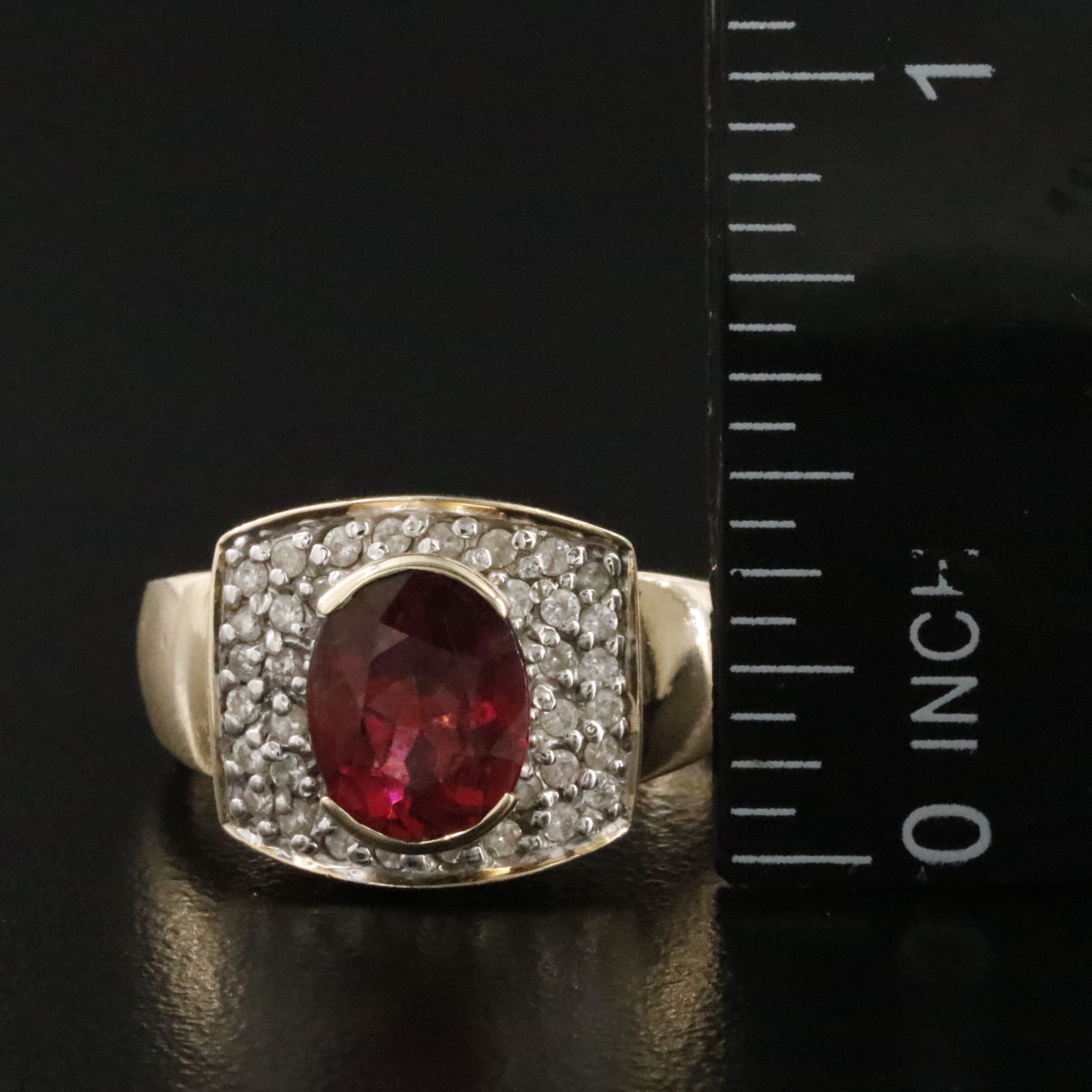 10K Tourmaline and Diamond Ring
