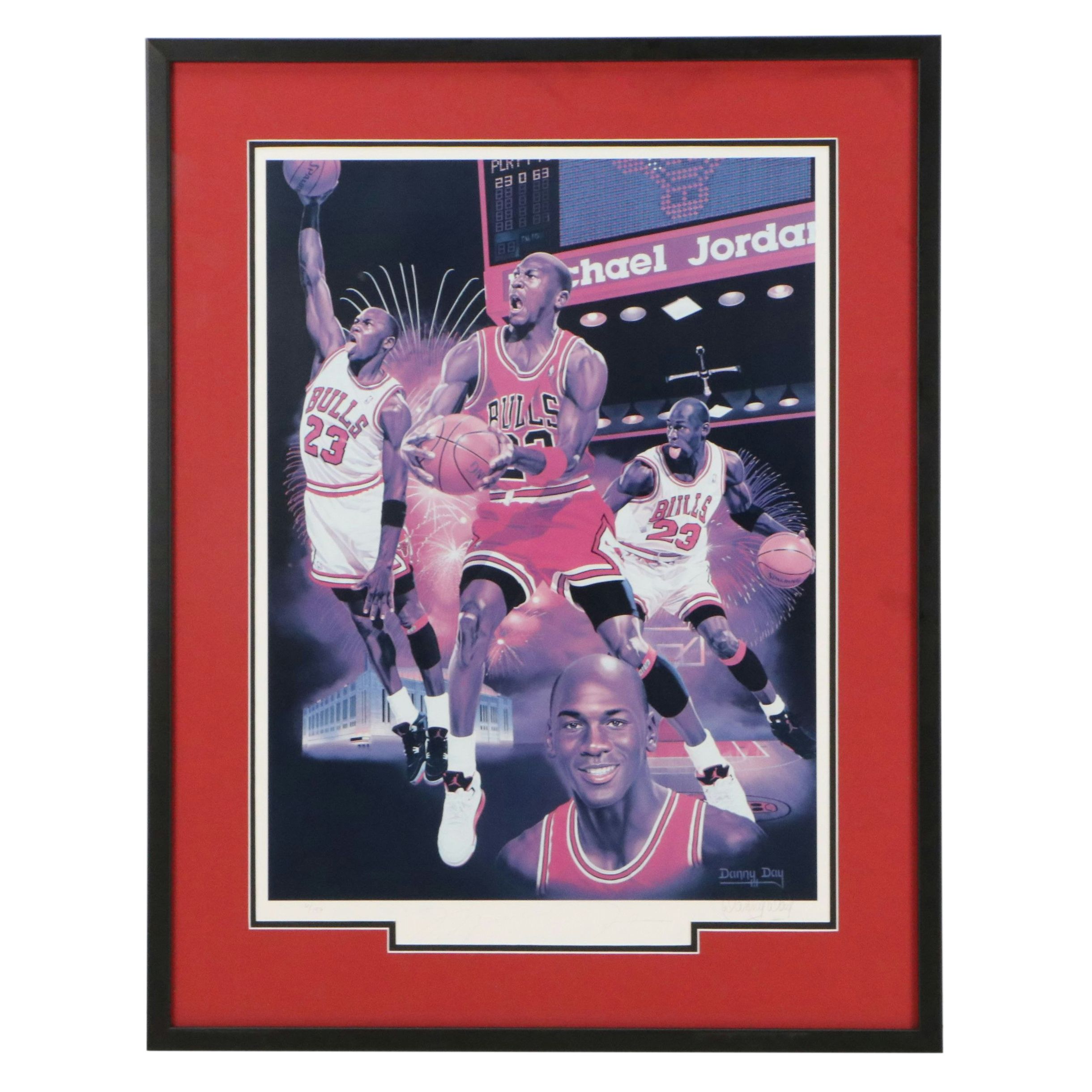 Michael Jordan Signed, Matted and Framed Artwork, JSA