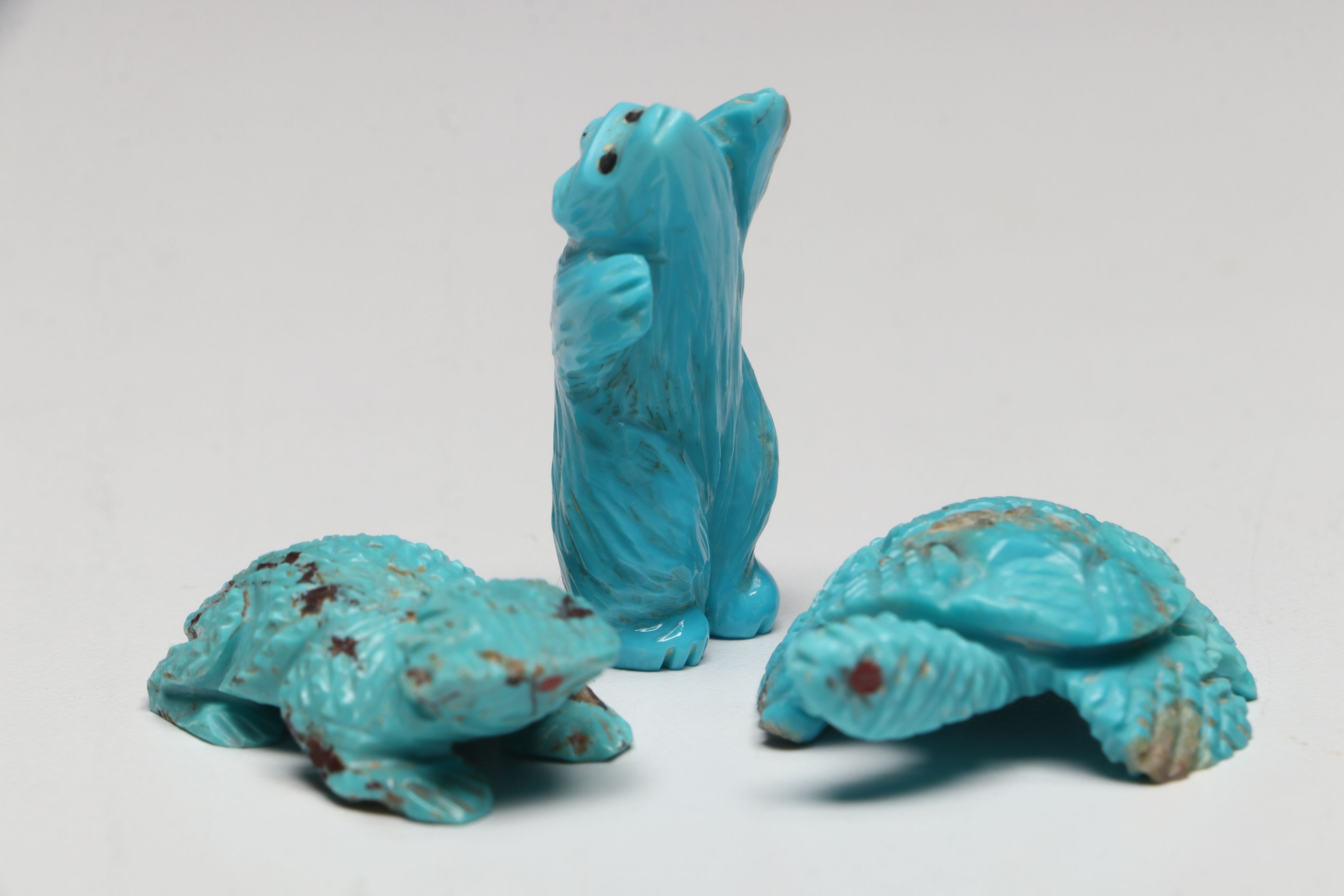 Pernell Laate, Fabian Cheama, Lance Cheama with Other Carved Zuni Fetishes