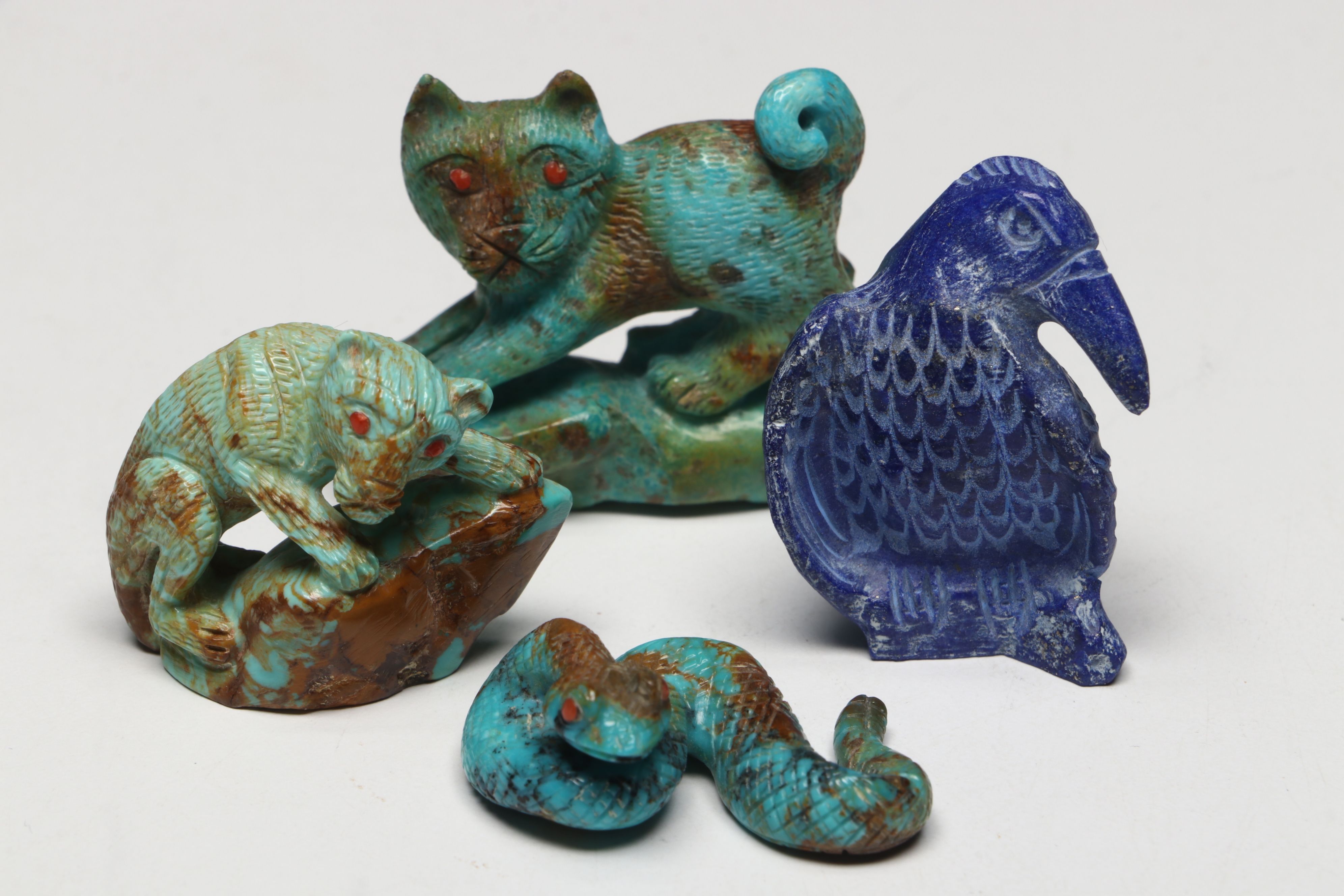 Pernell Laate, Fabian Cheama, Lance Cheama with Other Carved Zuni Fetishes