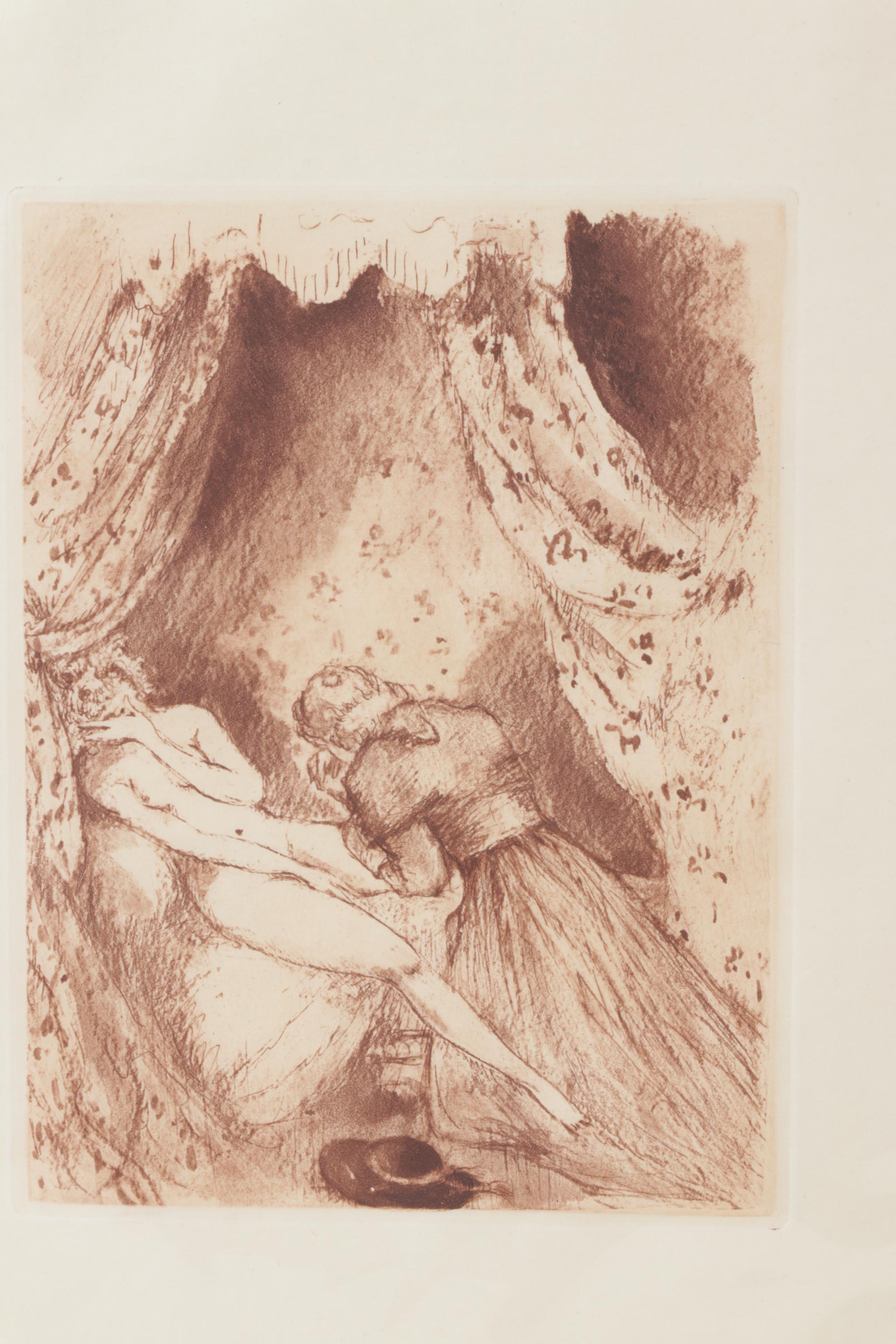 Louis Icart Etching "Interrupted Sleep" from "Felicia ou Mes Fredaines"