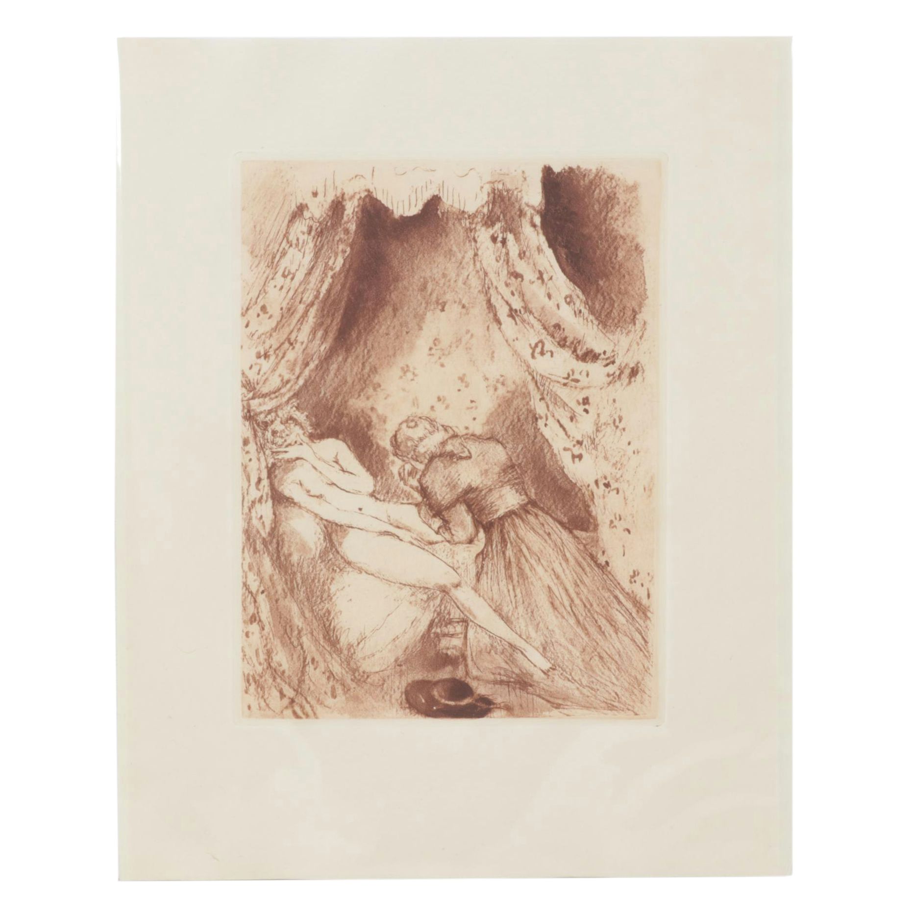 Louis Icart Etching "Interrupted Sleep" from "Felicia ou Mes Fredaines"