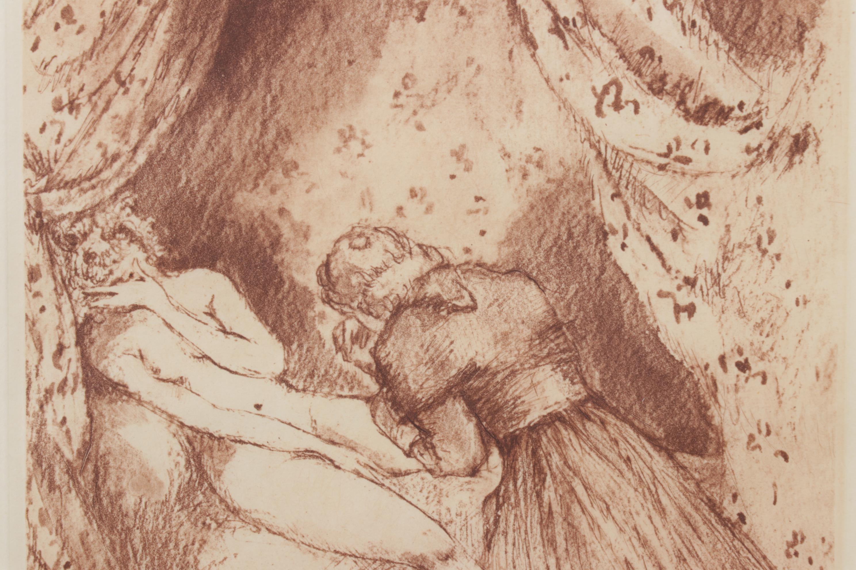 Louis Icart Etching "Interrupted Sleep" from "Felicia ou Mes Fredaines"