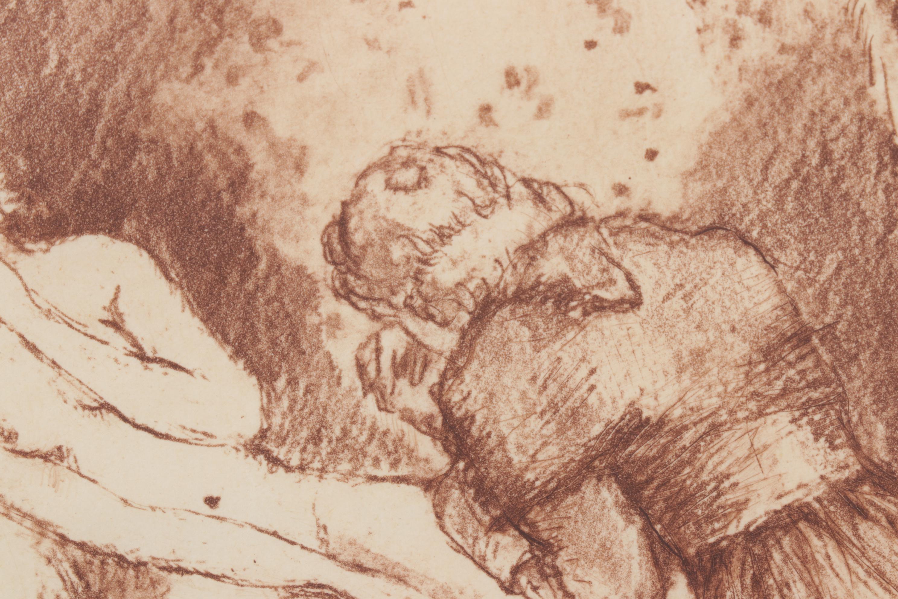 Louis Icart Etching "Interrupted Sleep" from "Felicia ou Mes Fredaines"