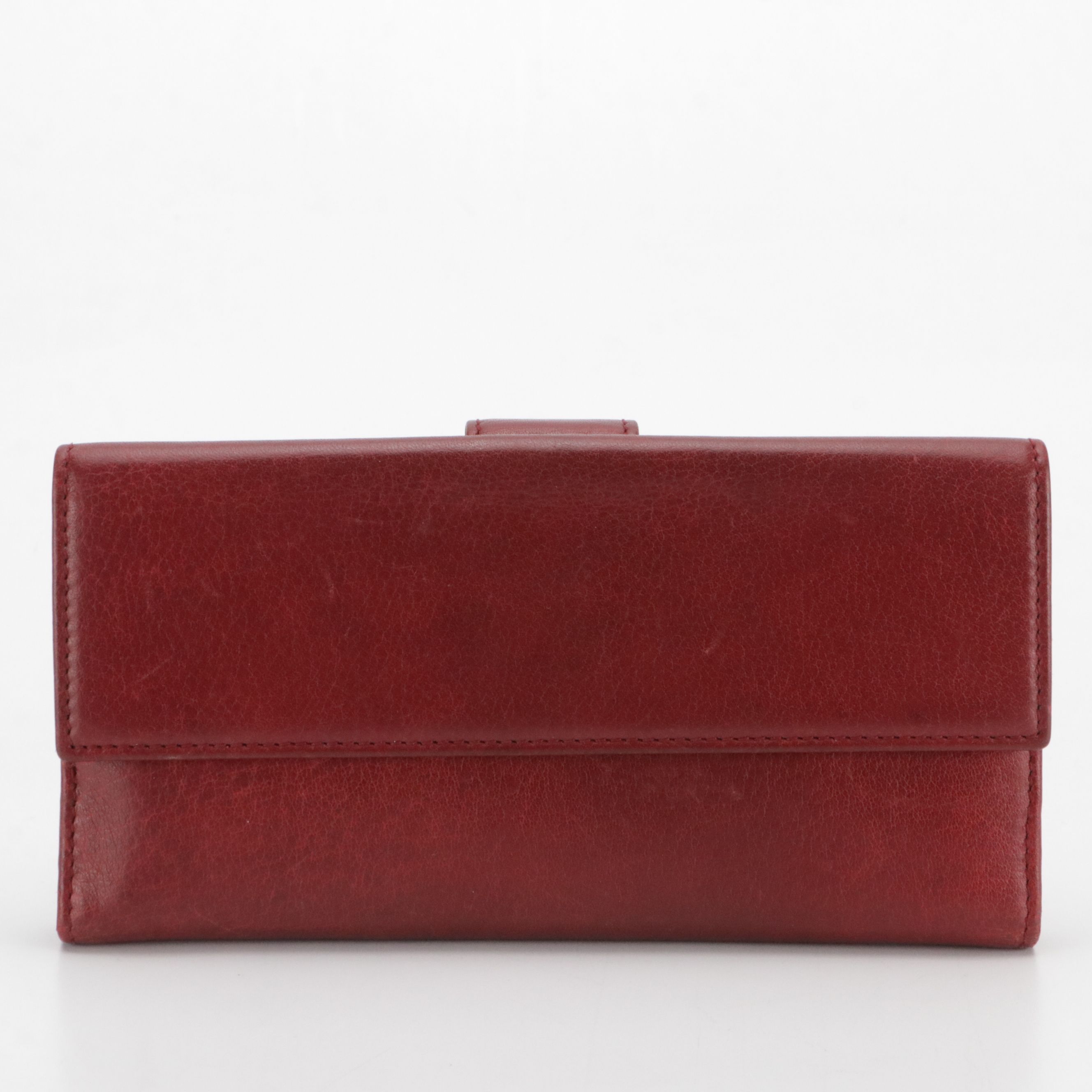 Gucci GG Flap Continental Wallet in Red Calfskin Leather, With Box