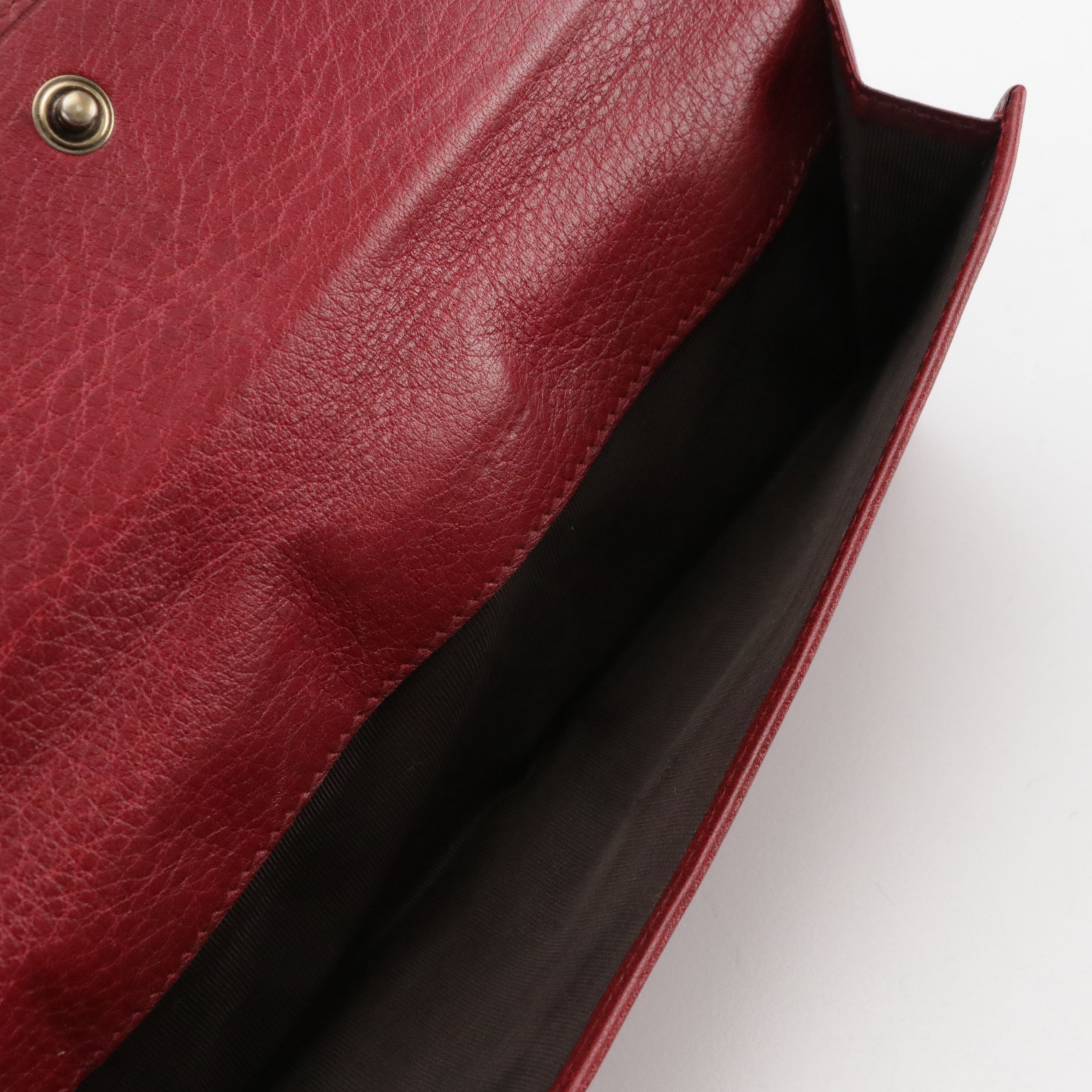 Gucci GG Flap Continental Wallet in Red Calfskin Leather, With Box