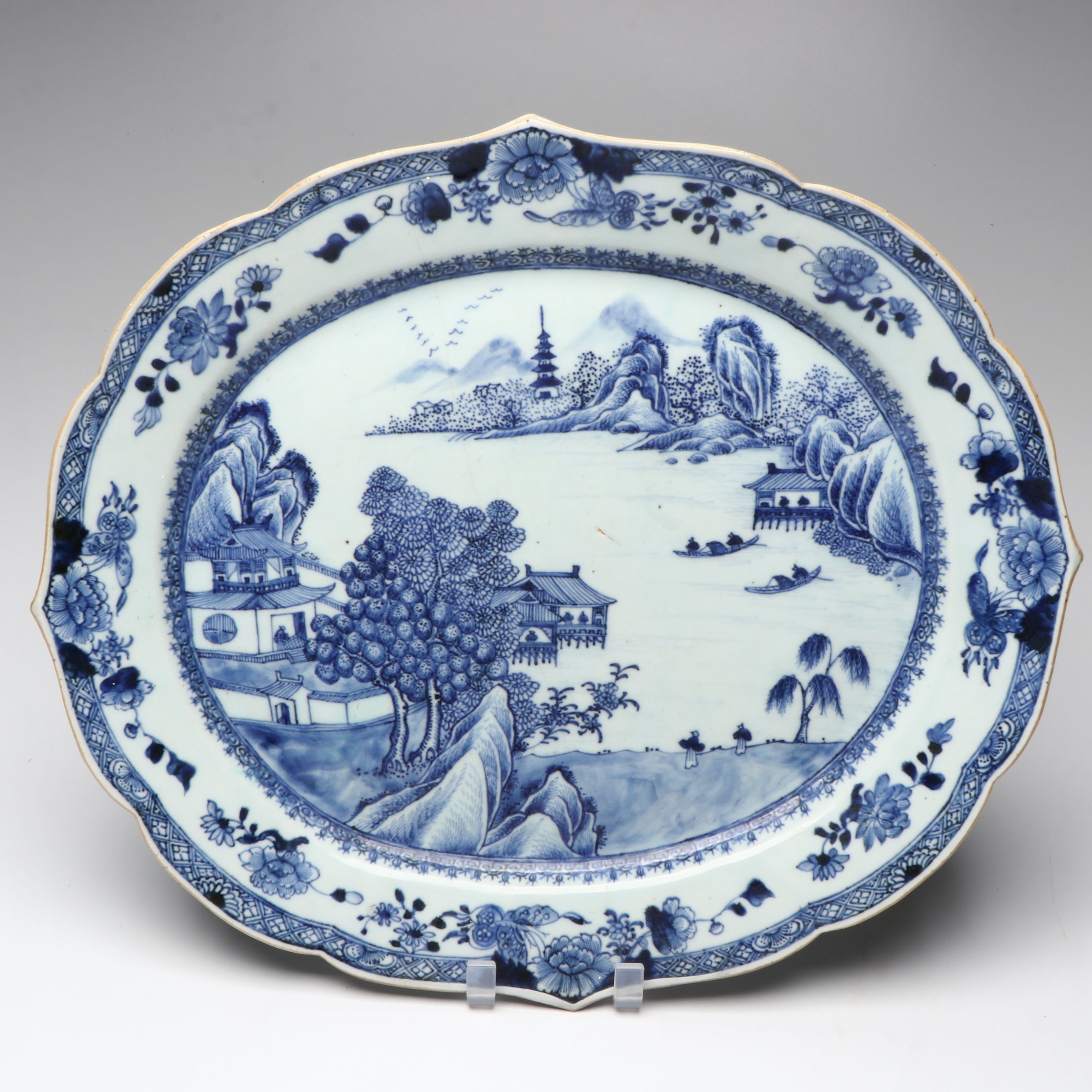 Chinese Qianlong Blue and White Porcelain Platters