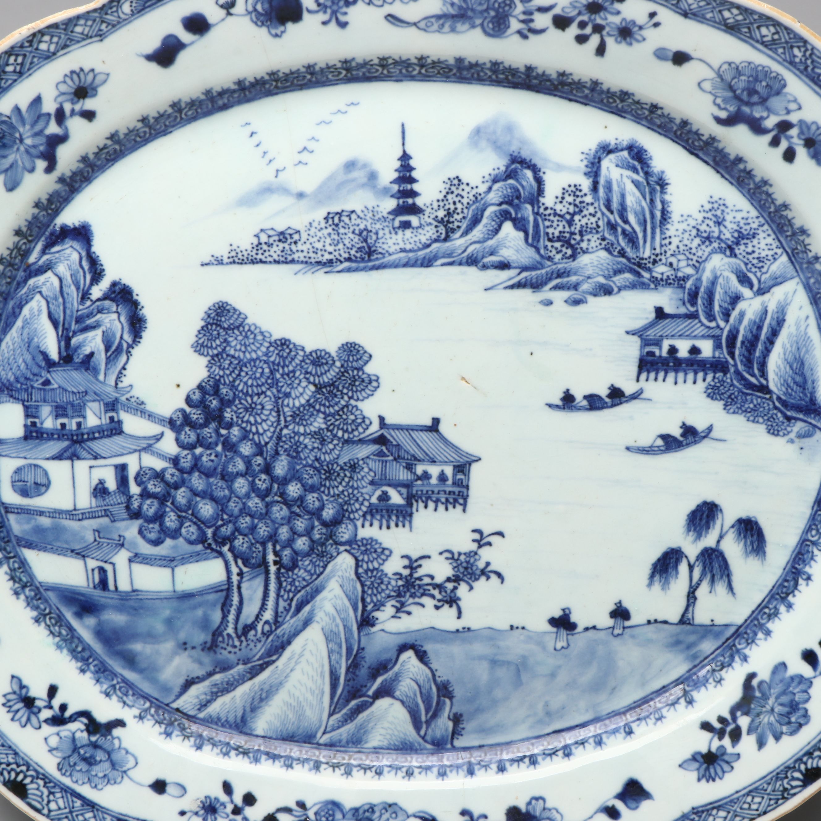 Chinese Qianlong Blue and White Porcelain Platters
