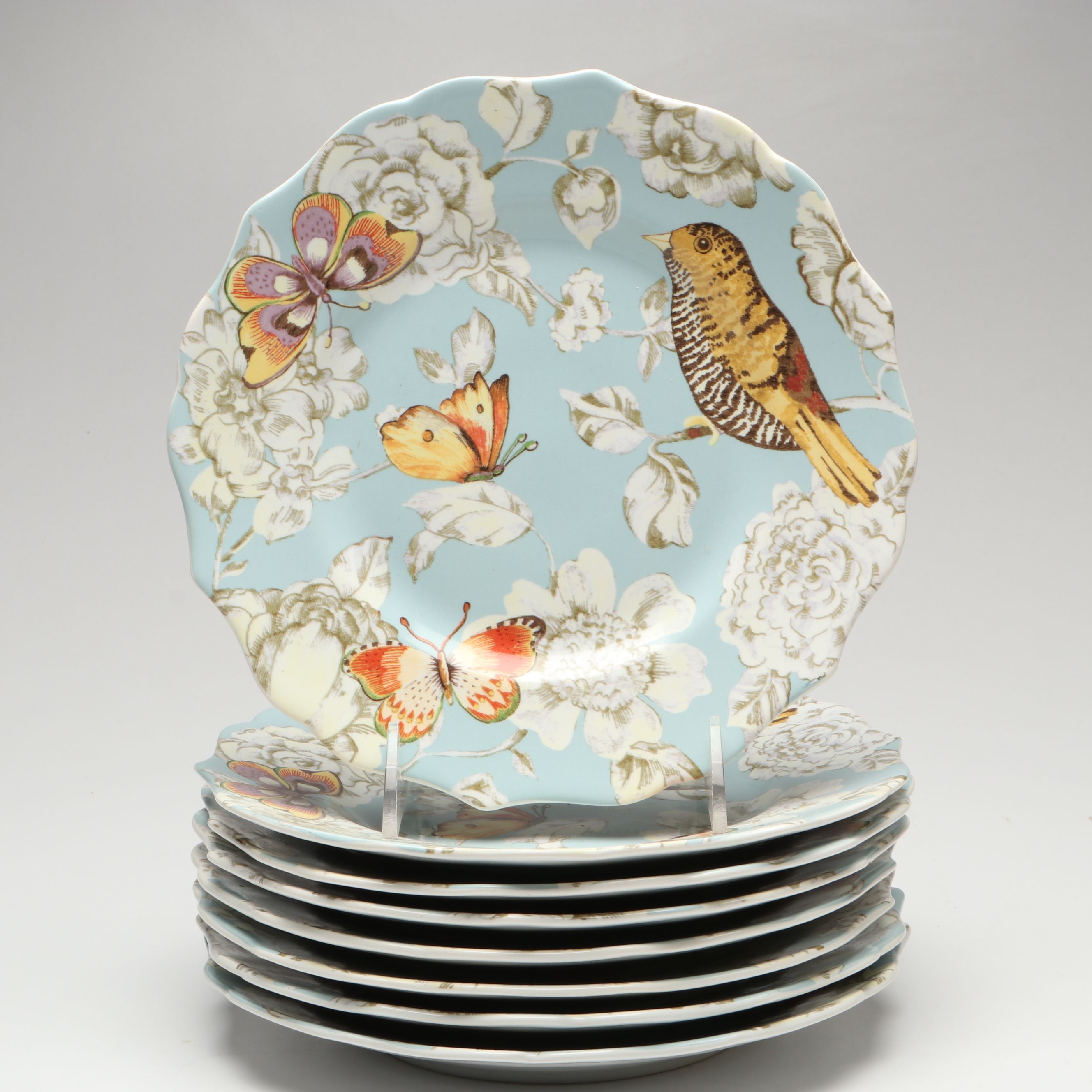 Cabbage Leaf Chip and Dip Tray with Pitchers and More Transferware Plates