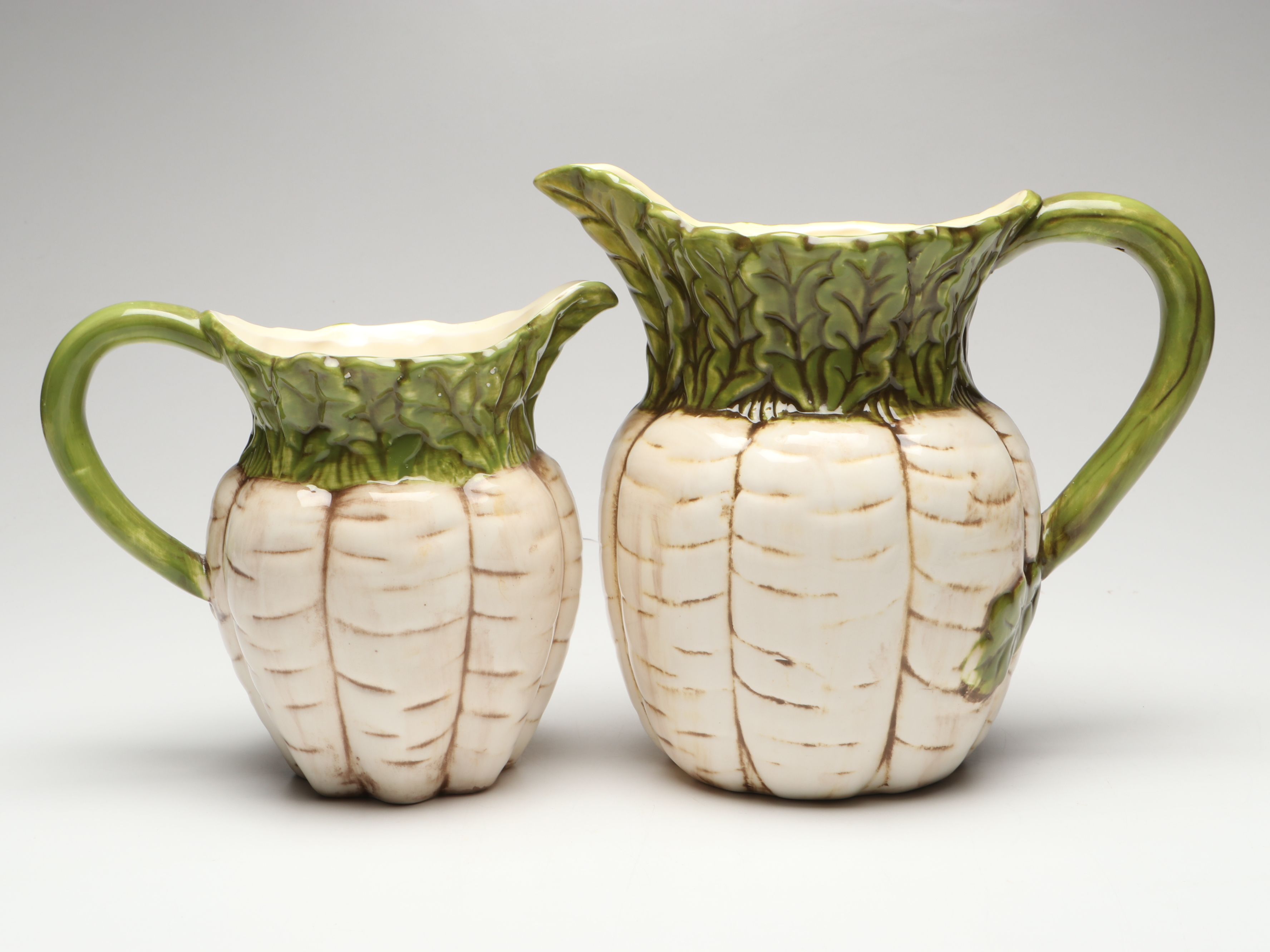 Cabbage Leaf Chip and Dip Tray with Pitchers and More Transferware Plates