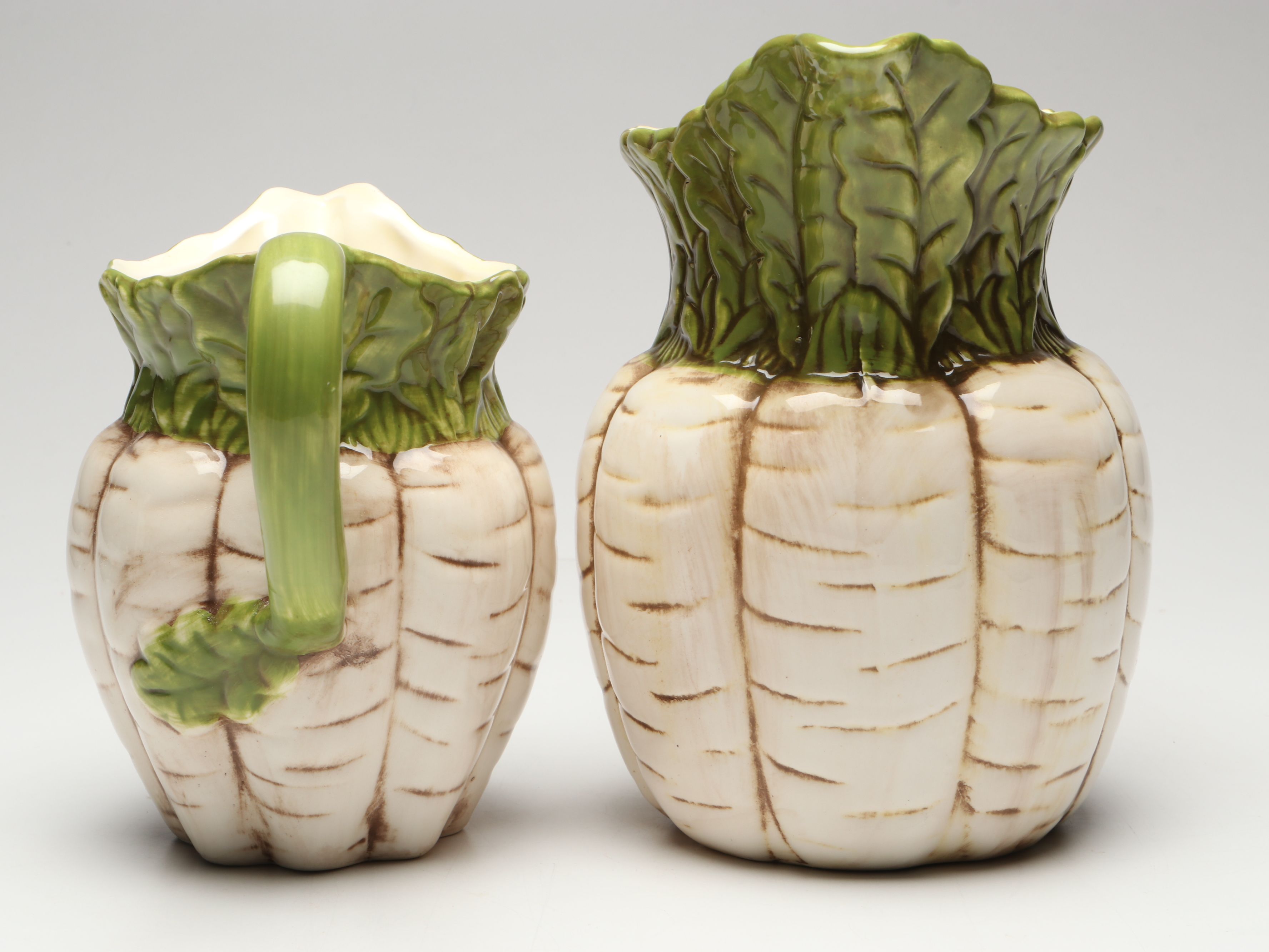 Cabbage Leaf Chip and Dip Tray with Pitchers and More Transferware Plates