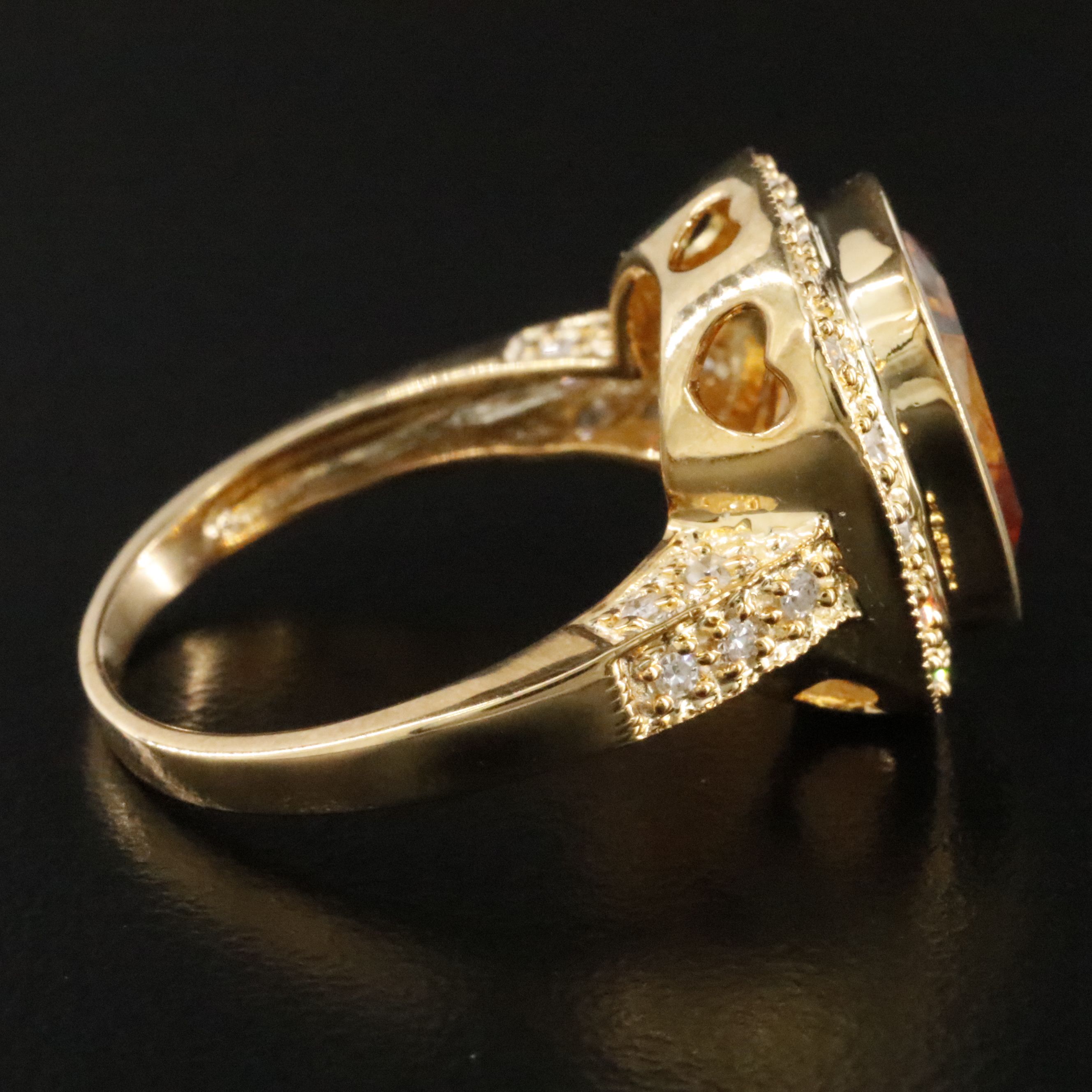 14K Citrine and Diamond Ring