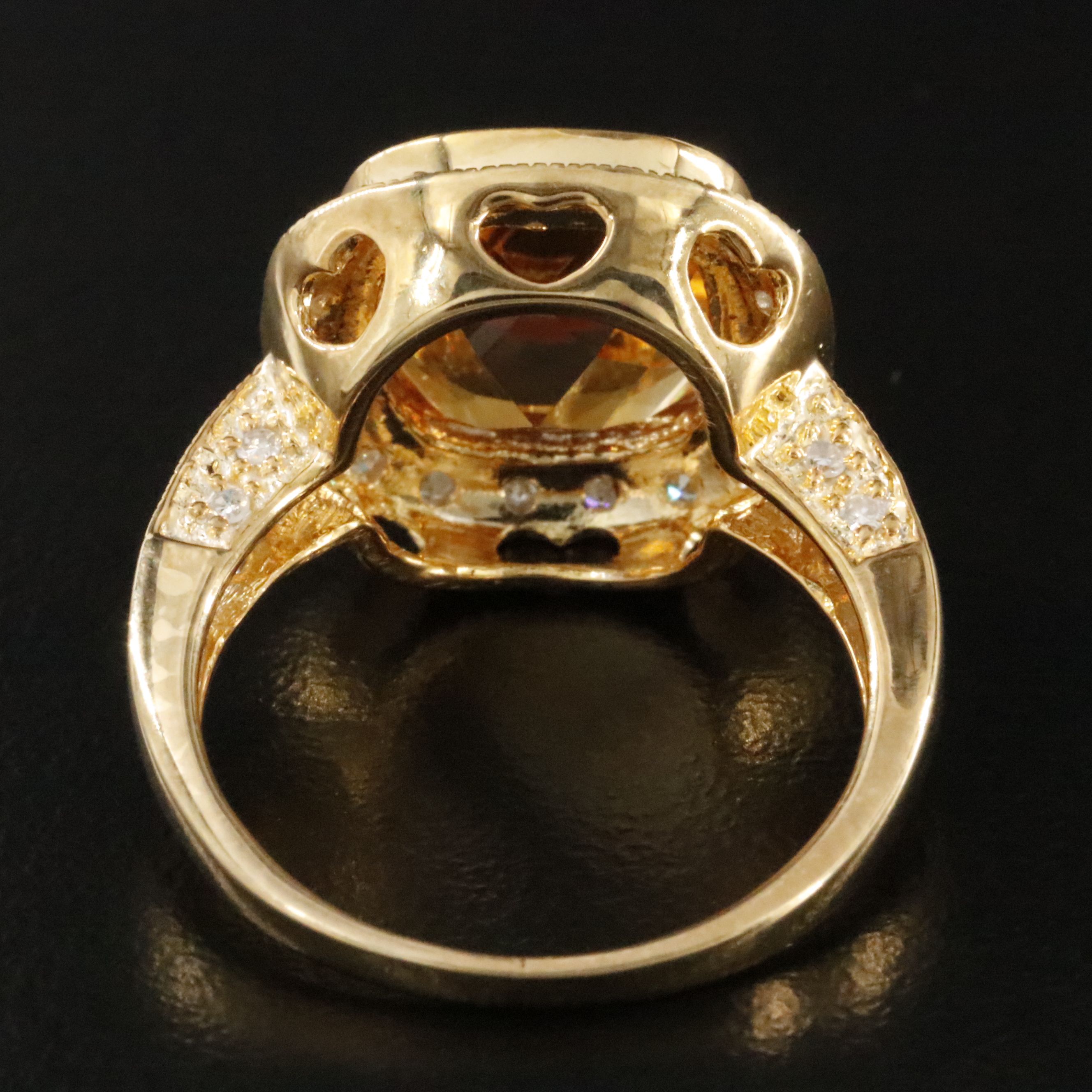 14K Citrine and Diamond Ring