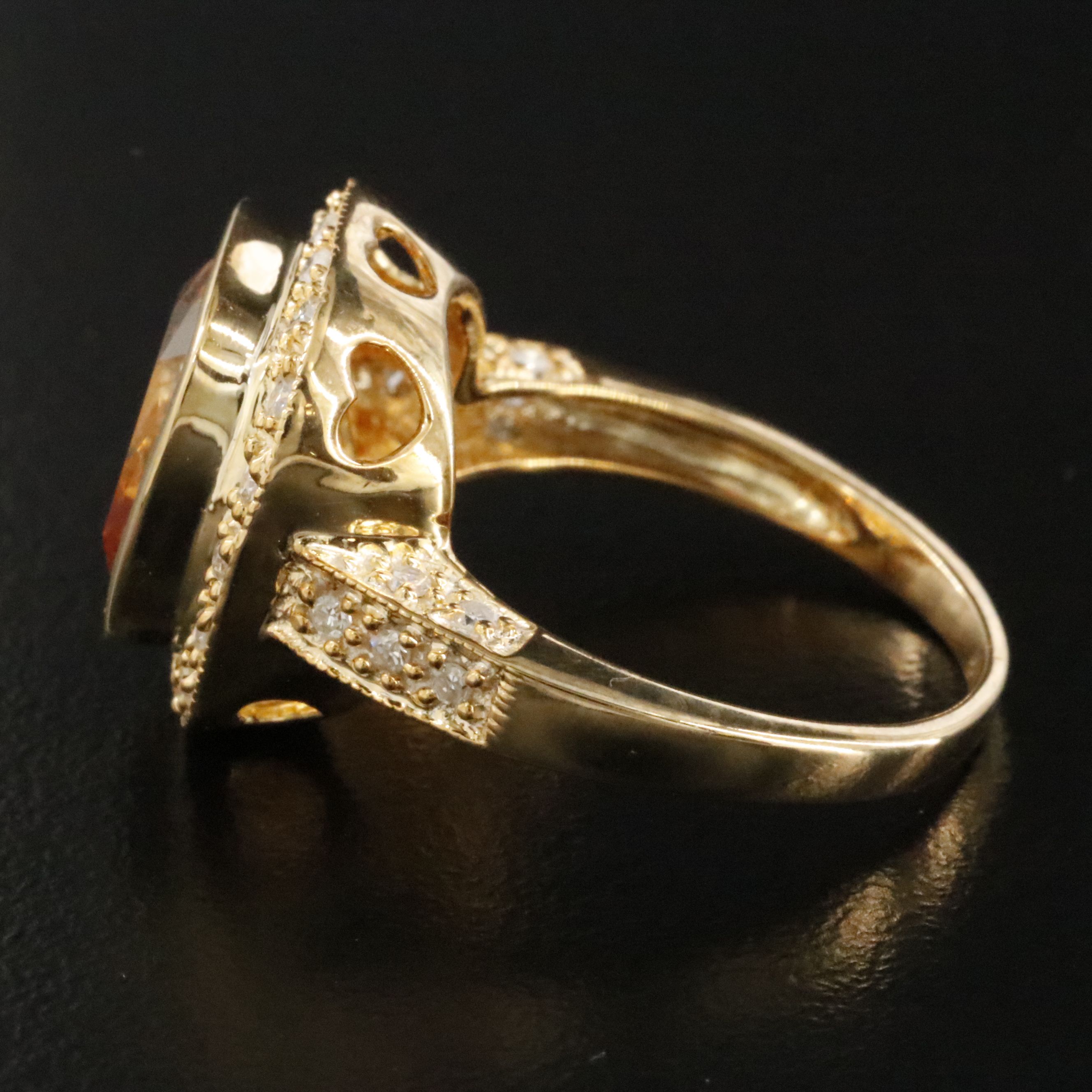 14K Citrine and Diamond Ring