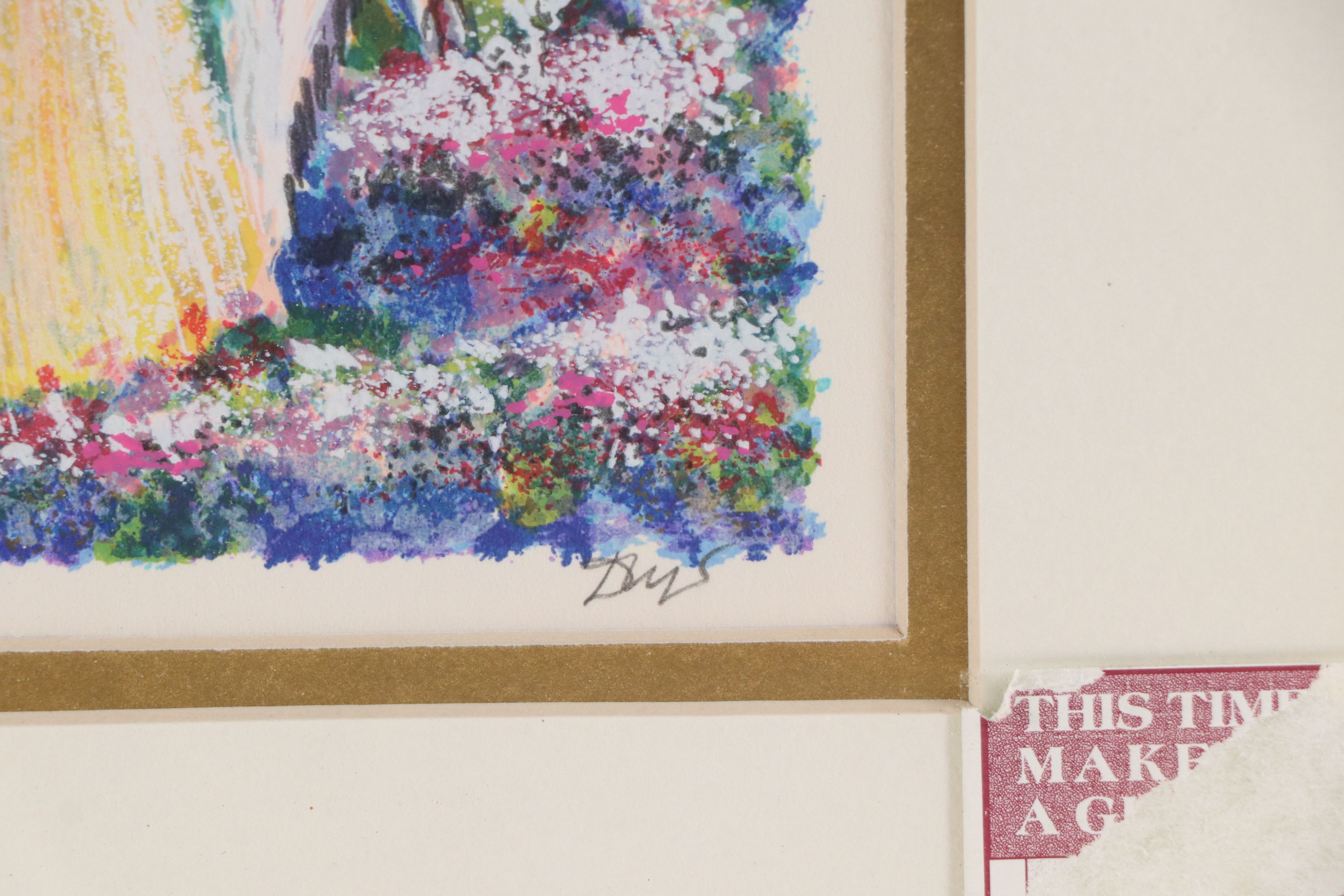 Serigraph of Impressionist Style Landscape with Woman