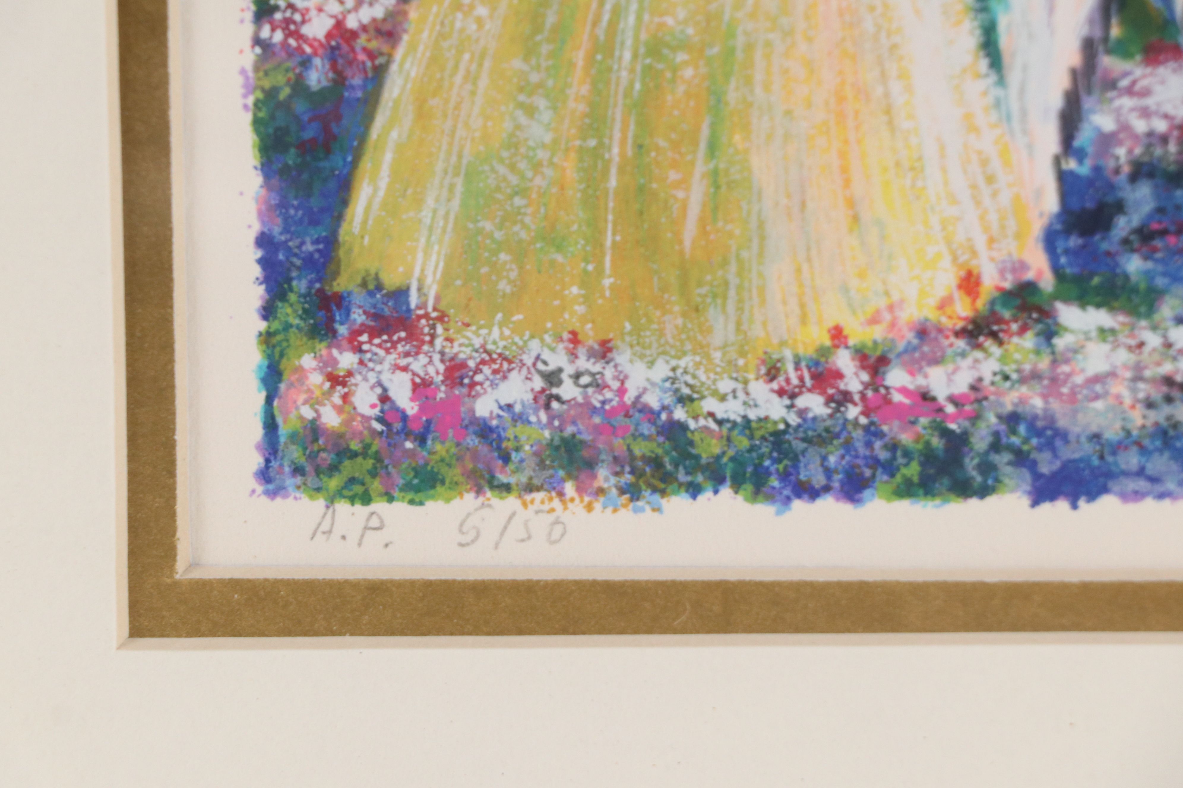 Serigraph of Impressionist Style Landscape with Woman