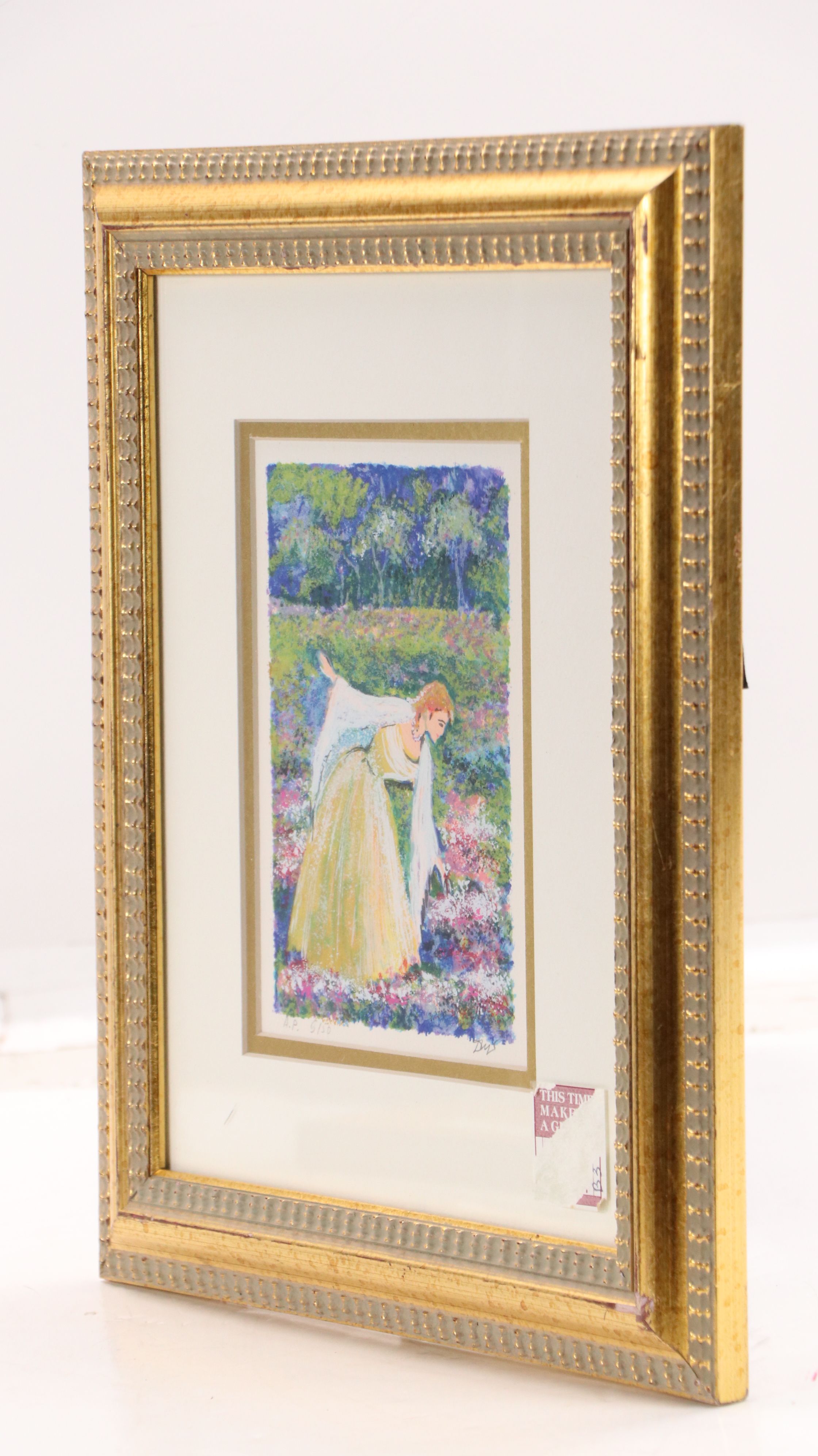 Serigraph of Impressionist Style Landscape with Woman