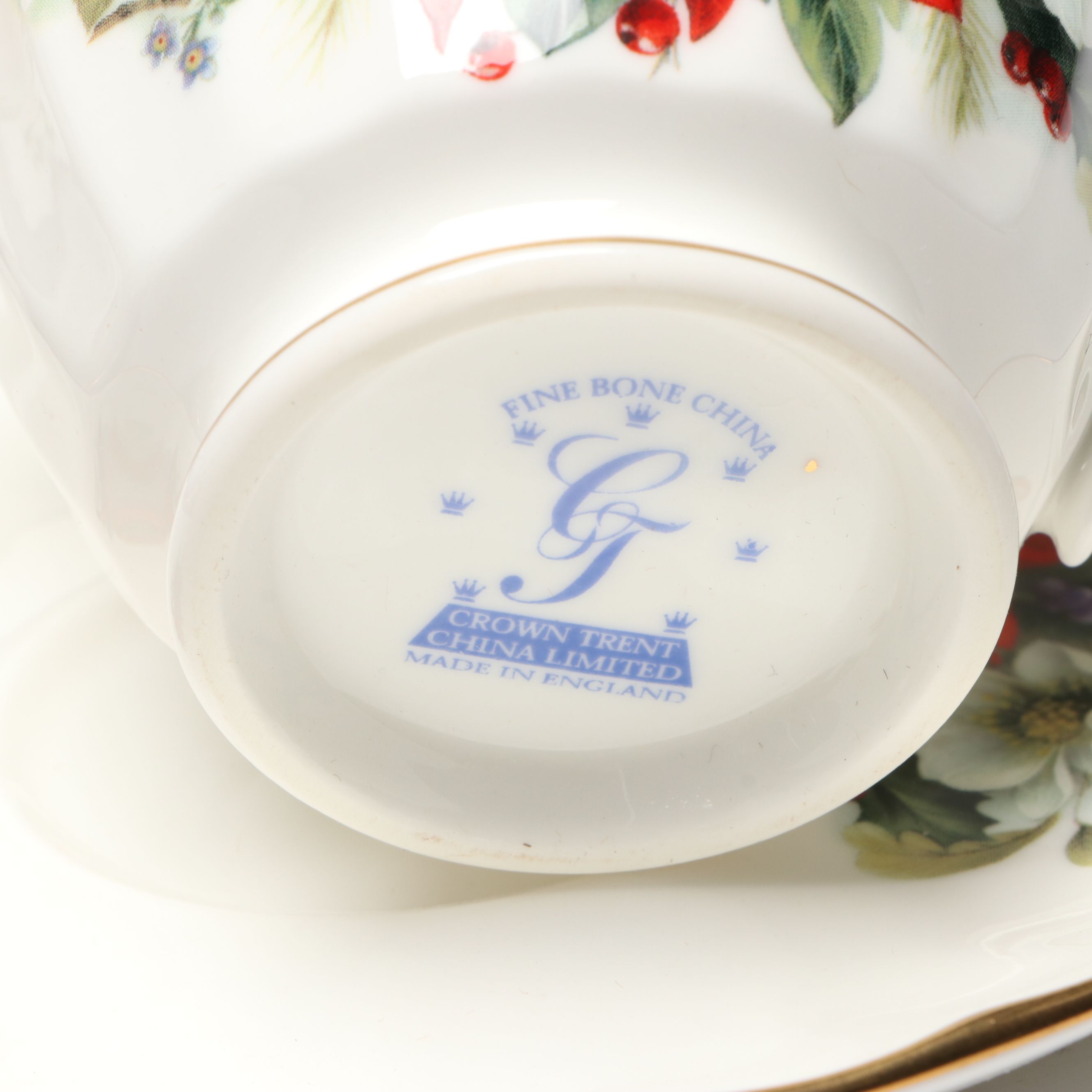 English Rosina "Yuletide" and Other Christmas Floral Porcelain Serveware