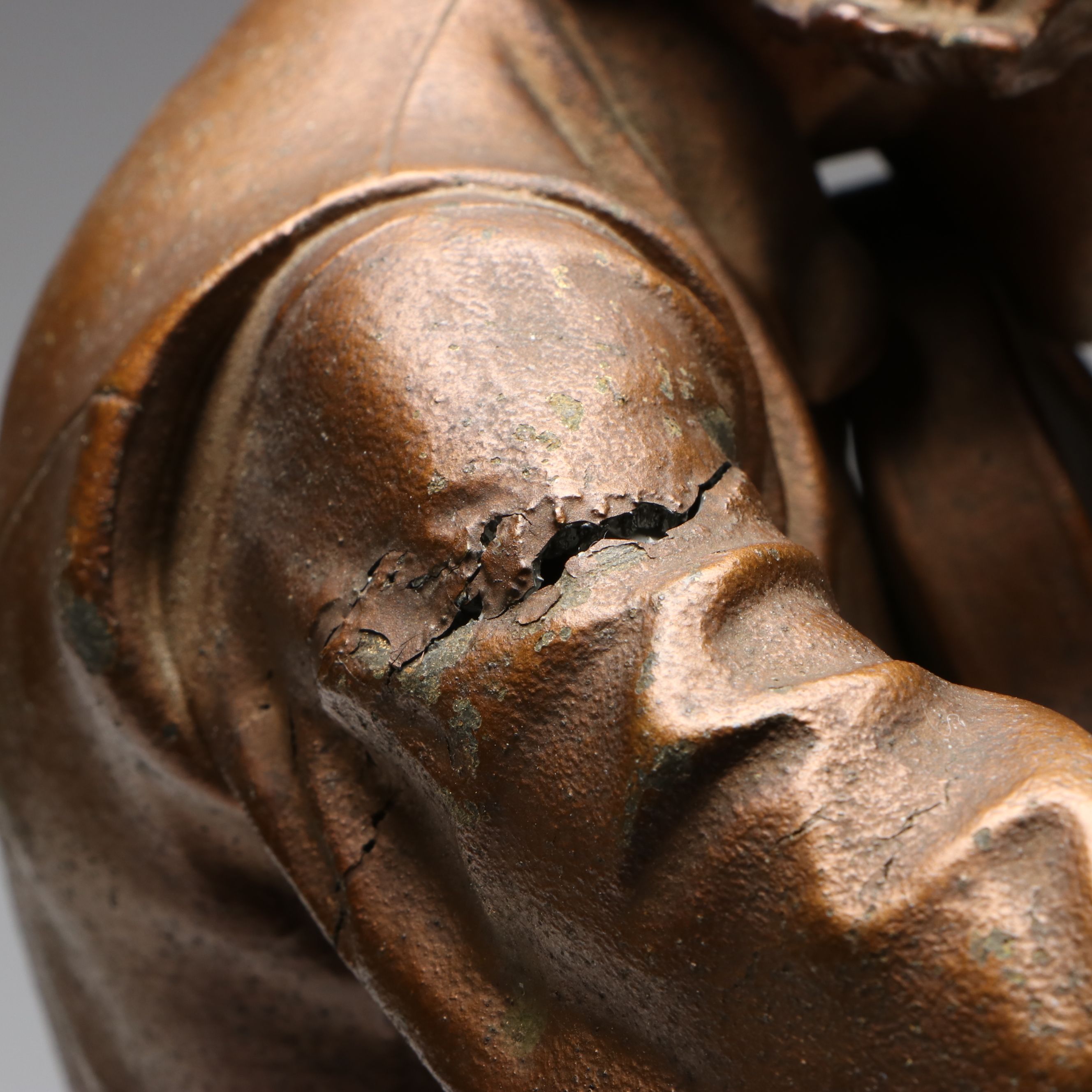 Patinated Cast Spelter Statuette After Adrien Étienne Gaudez "Lulli Enfant"