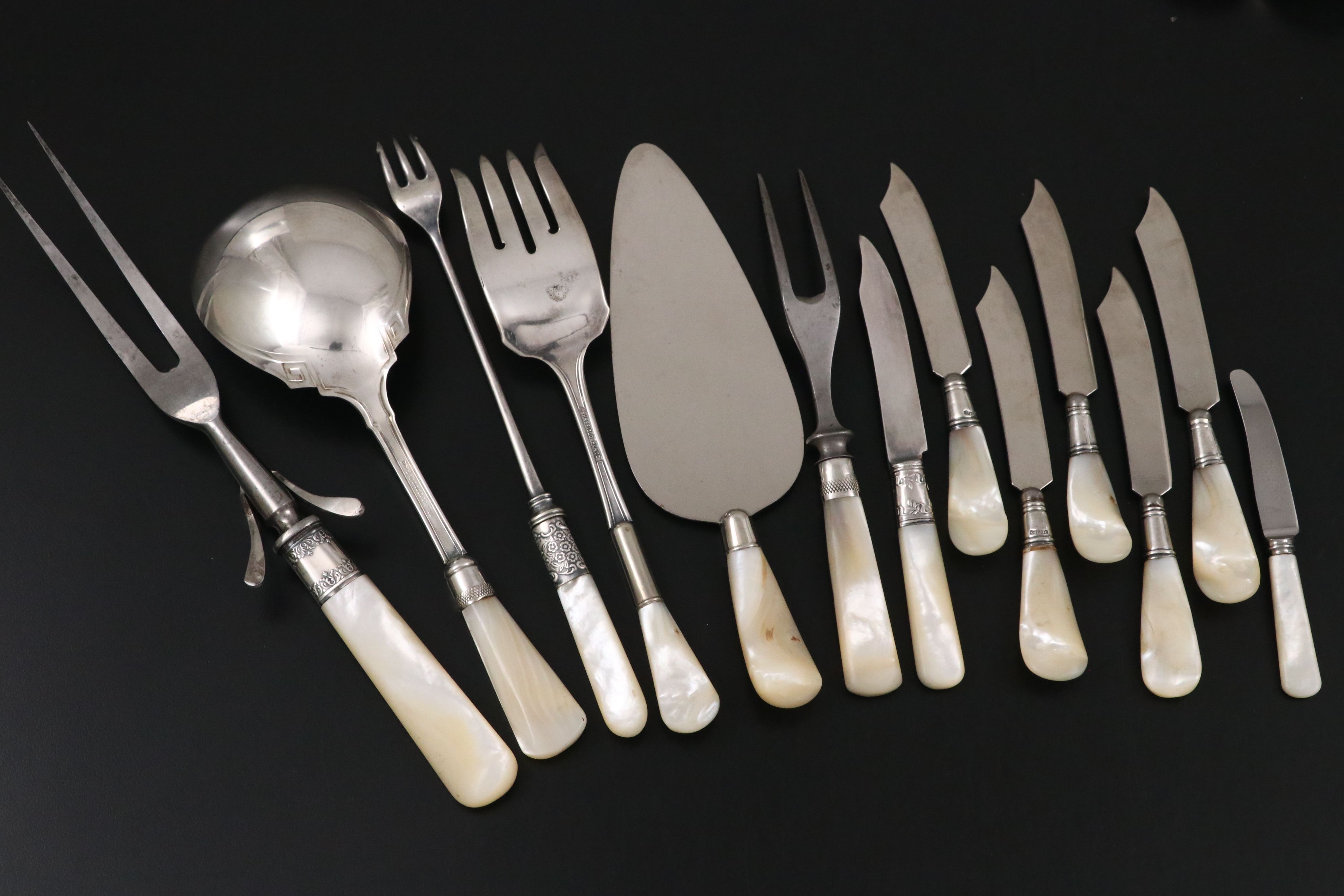 Mother-of-Pearl Handled Flatware and Coin Purses