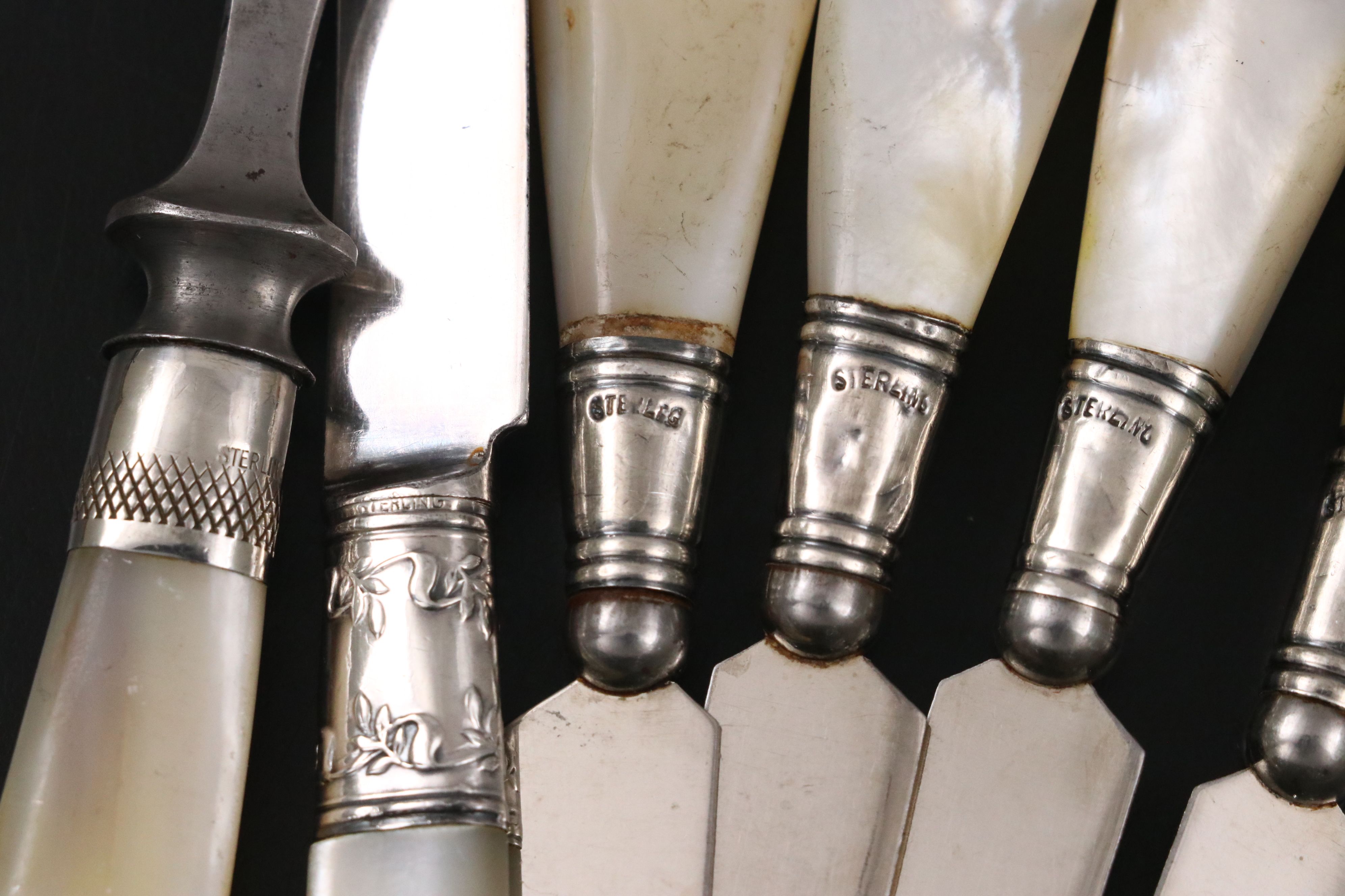 Mother-of-Pearl Handled Flatware and Coin Purses