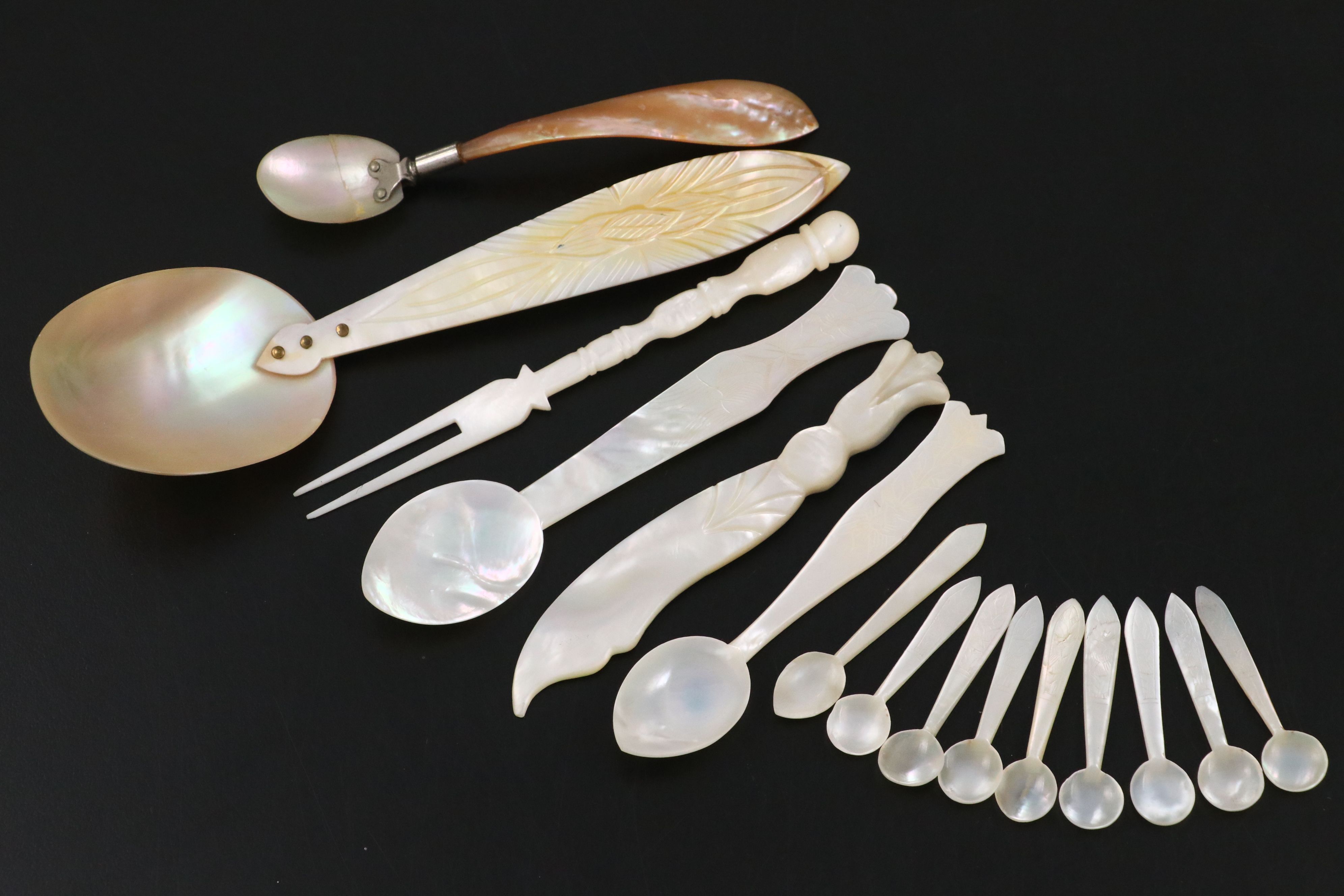 Mother-of-Pearl Handled Flatware and Coin Purses