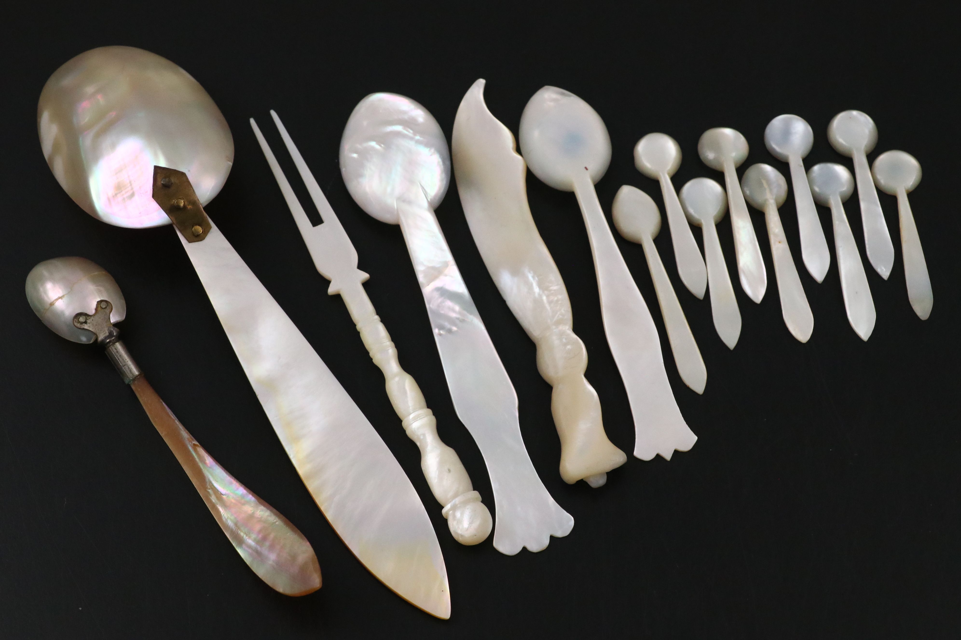 Mother-of-Pearl Handled Flatware and Coin Purses