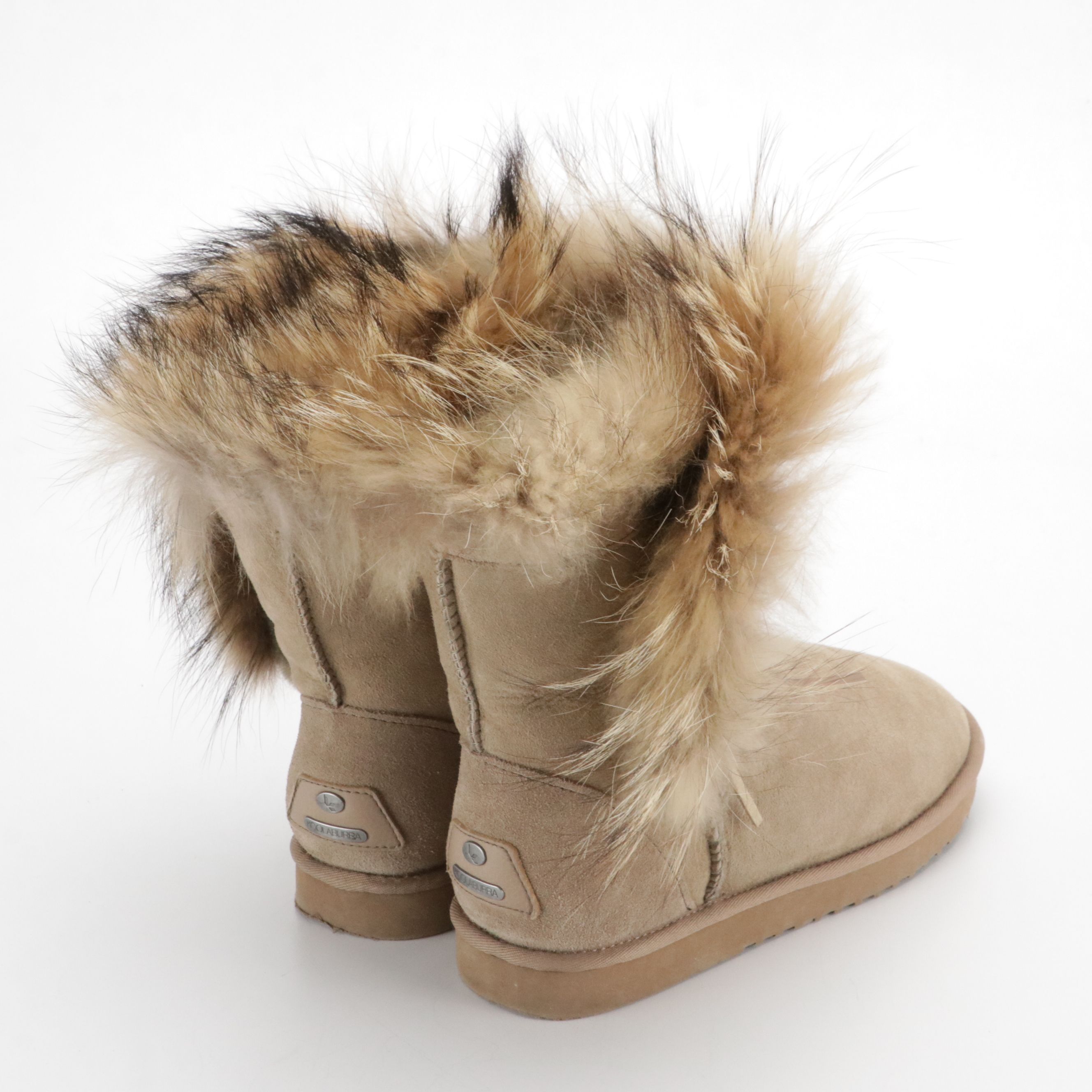 Koolaburra "Trishka" Dyed Fox Fur and Sheepskin Boots, With Box