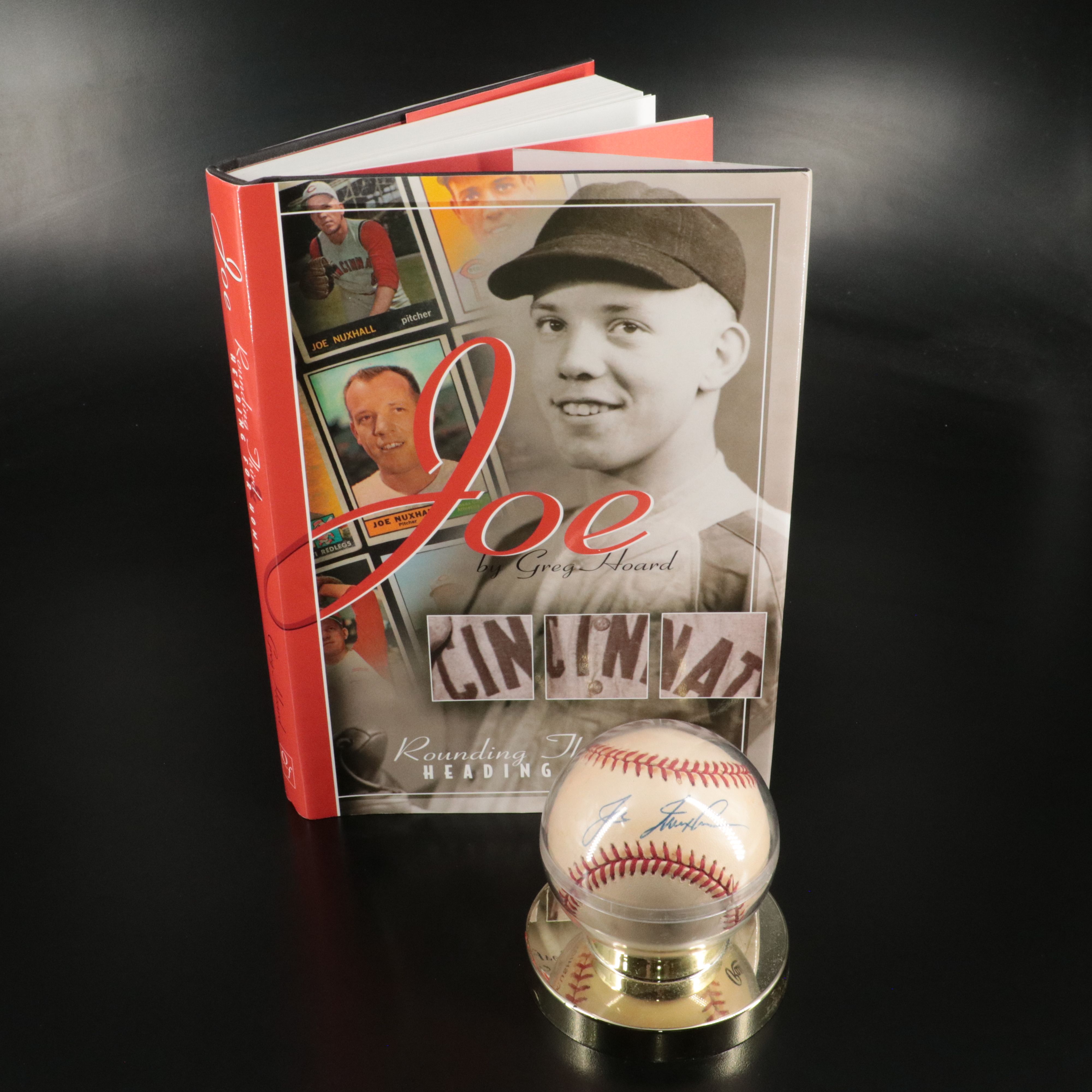Joe Nuxhall Signed Rawlings Official National League Baseball and Book