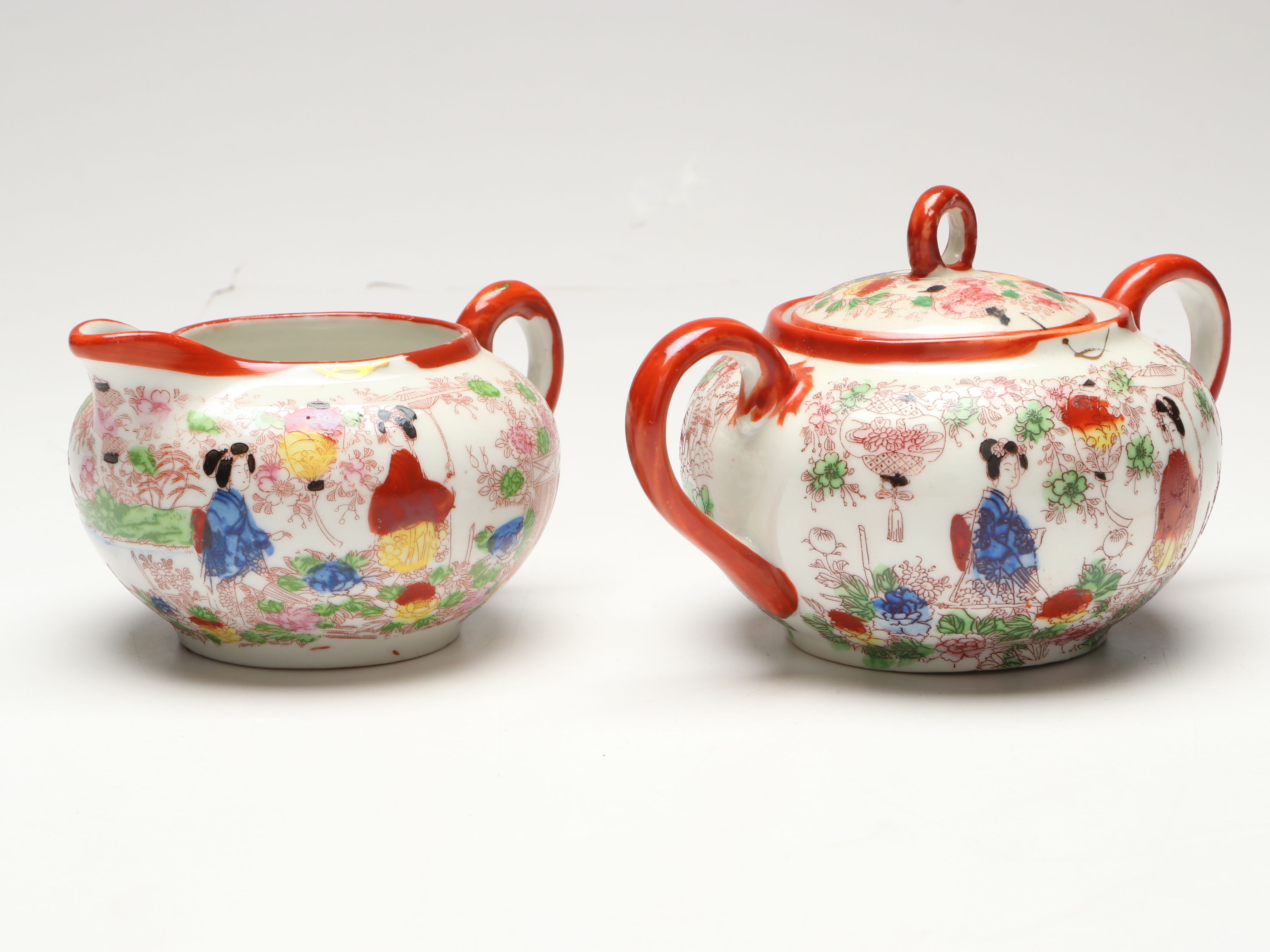 Japanese Famille Rose Porcelain Tea Service