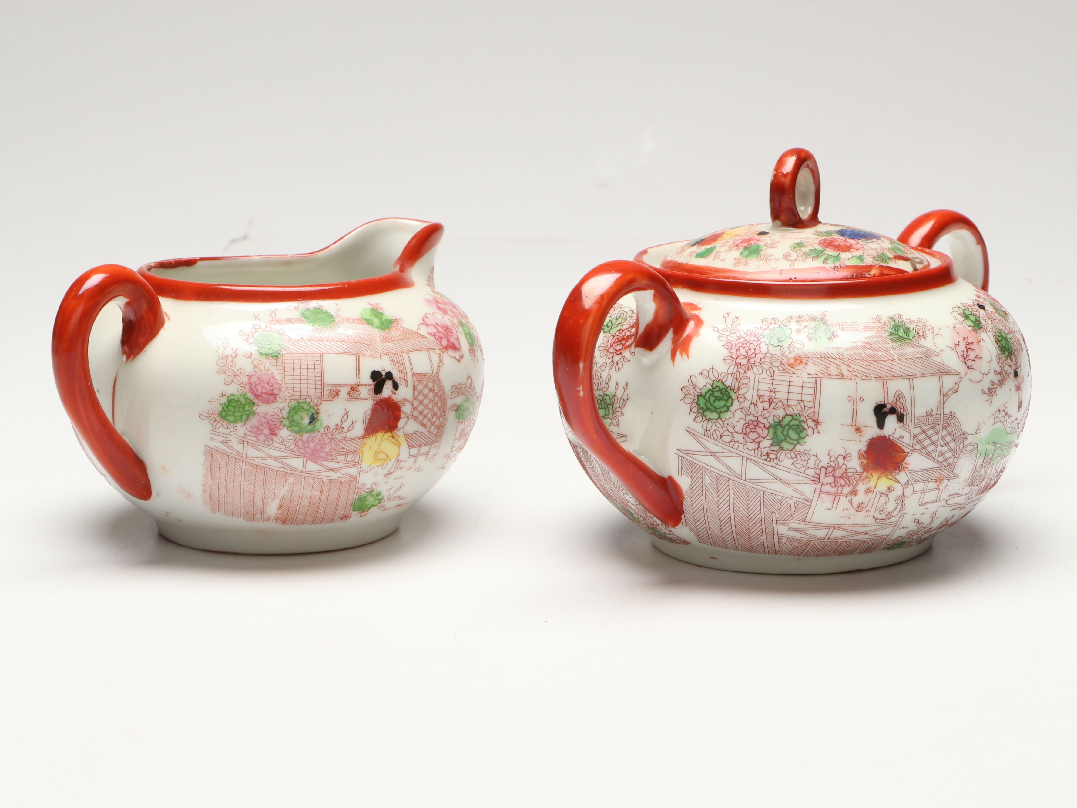 Japanese Famille Rose Porcelain Tea Service