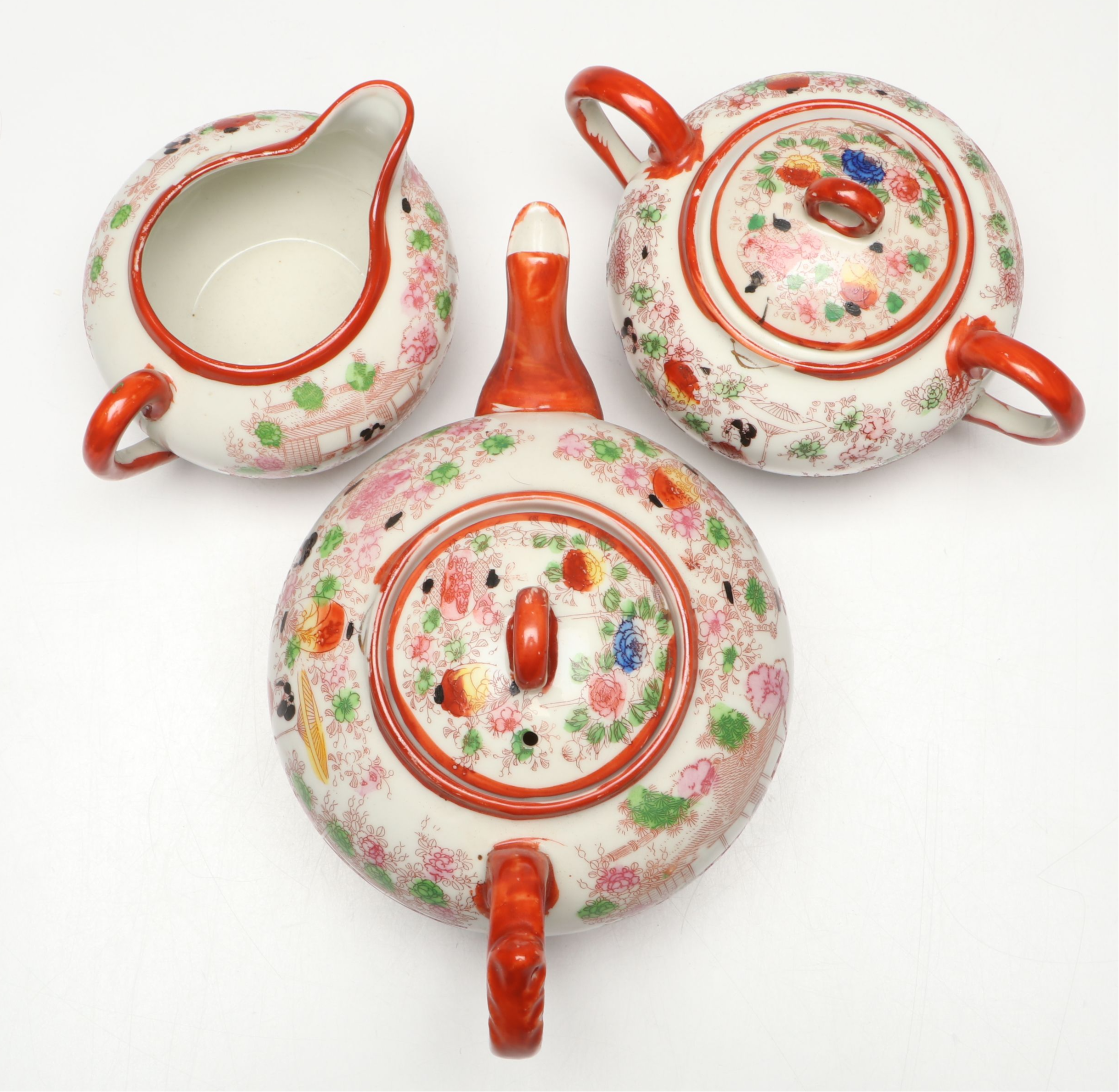 Japanese Famille Rose Porcelain Tea Service