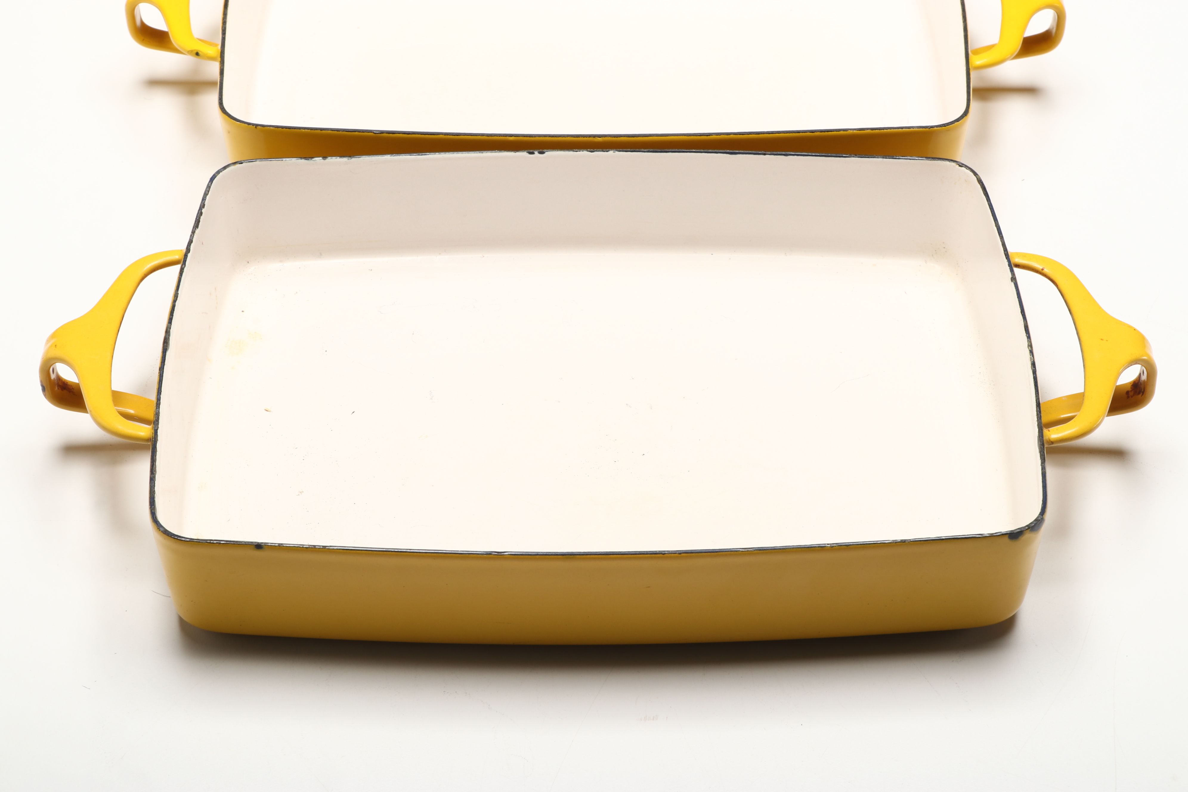 Dansk "Kobenstyle" Yellow Enameled Casserole Dishes, Fondue Pot and Sauce Pans