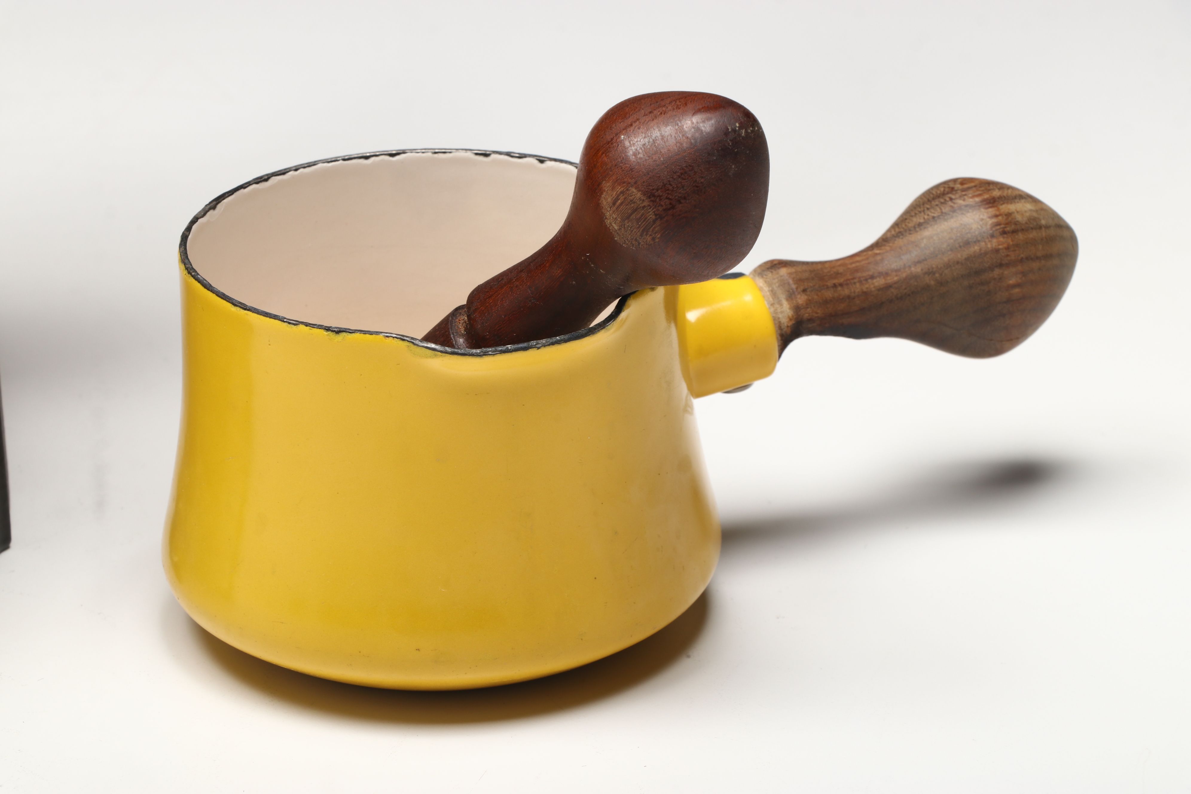 Dansk "Kobenstyle" Yellow Enameled Casserole Dishes, Fondue Pot and Sauce Pans